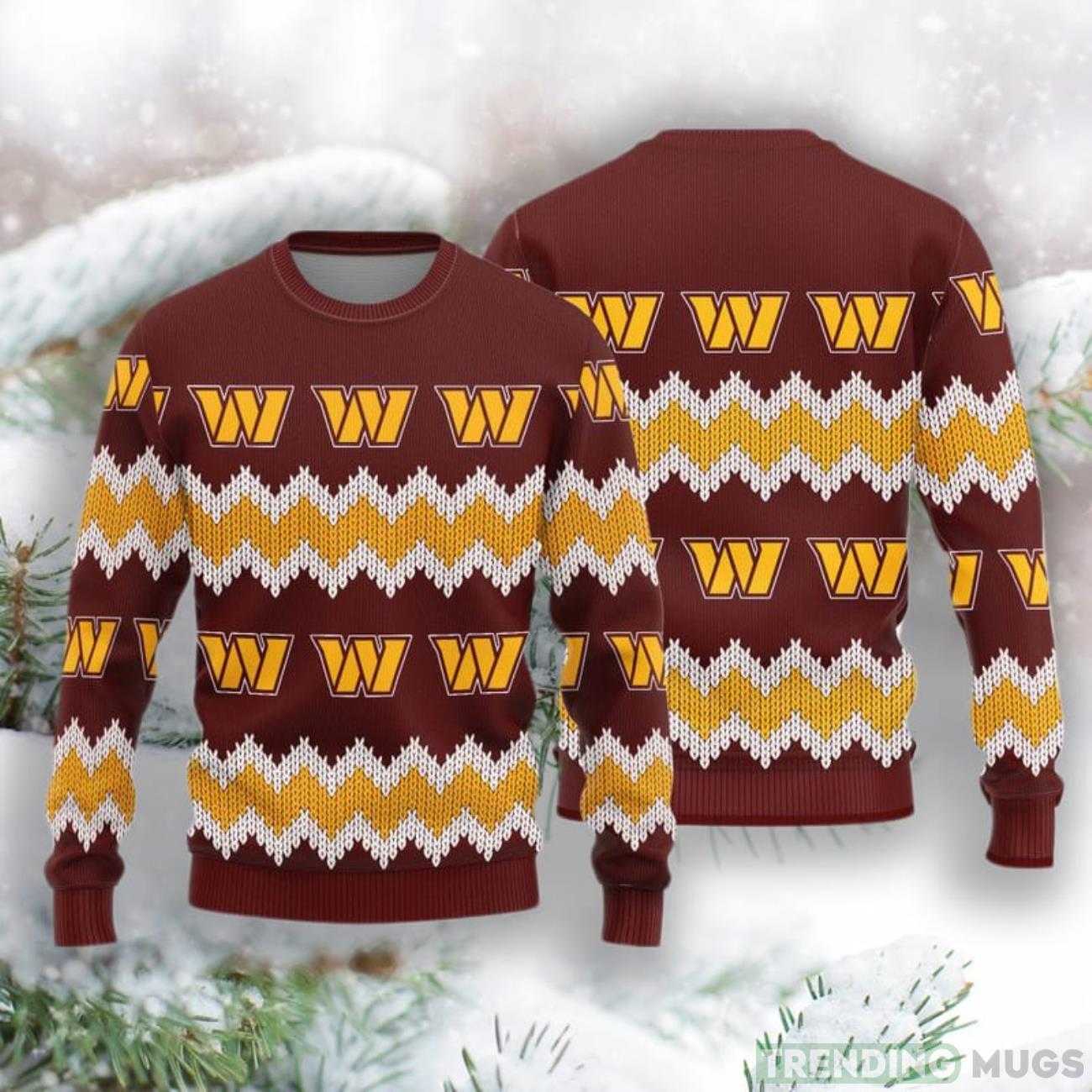 Washington Commanders Christmas Pattern Knitted Sweater Product Photo 1 Washington Commanders Christmas Pattern Knitted Sweater Product Photo 1