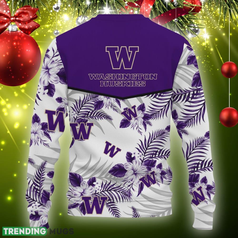 Washington Huskies Tropical Patterns Knitted Christmas 3D Sweater Gift Holidays 3D Sweater Washington Huskies Tropical Patterns Knitted Christmas 3D Sweater Gift Holidays 3D Sweater