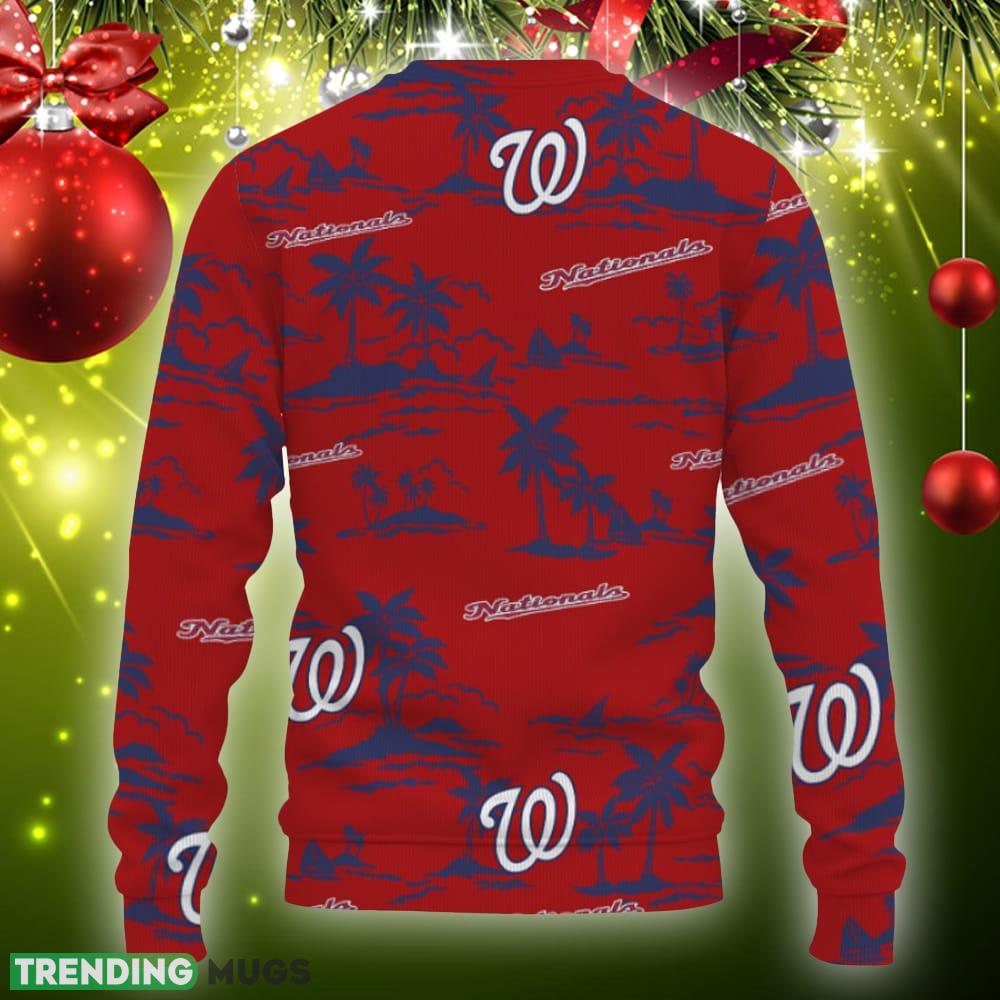 Washington Nationals Aloha Hawaii Beach Ugly Xmas Sweater AOP Gift Holidays 3D Sweater Washington Nationals Aloha Hawaii Beach Ugly Xmas Sweater AOP Gift Holidays 3D Sweater