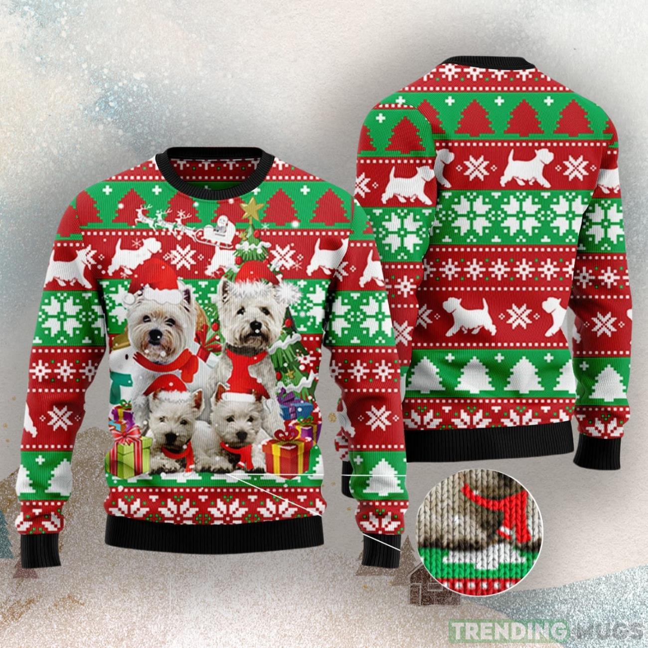 West Highland White Terrier Family Ugly Christmas Sweater Product Photo 1 West Highland White Terrier Family Ugly Christmas Sweater Product Photo 1