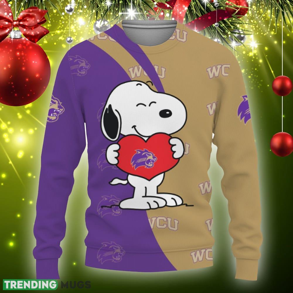 Western Carolina Catamounts Snoopy Cute Heart American Sports Team Ugly Christmas Sweater Gift Holidays - Western Carolina Catamounts Snoopy Cute Heart American Sports Team Sweatshirt-3D Sweatshirt_3 Western Carolina Catamounts Snoopy Cute Heart American Sports Team Ugly Christmas Sweater Gift Holidays - Western Carolina Catamounts Snoopy Cute Heart American Sports Team Sweatshirt-3D Sweatshirt_3