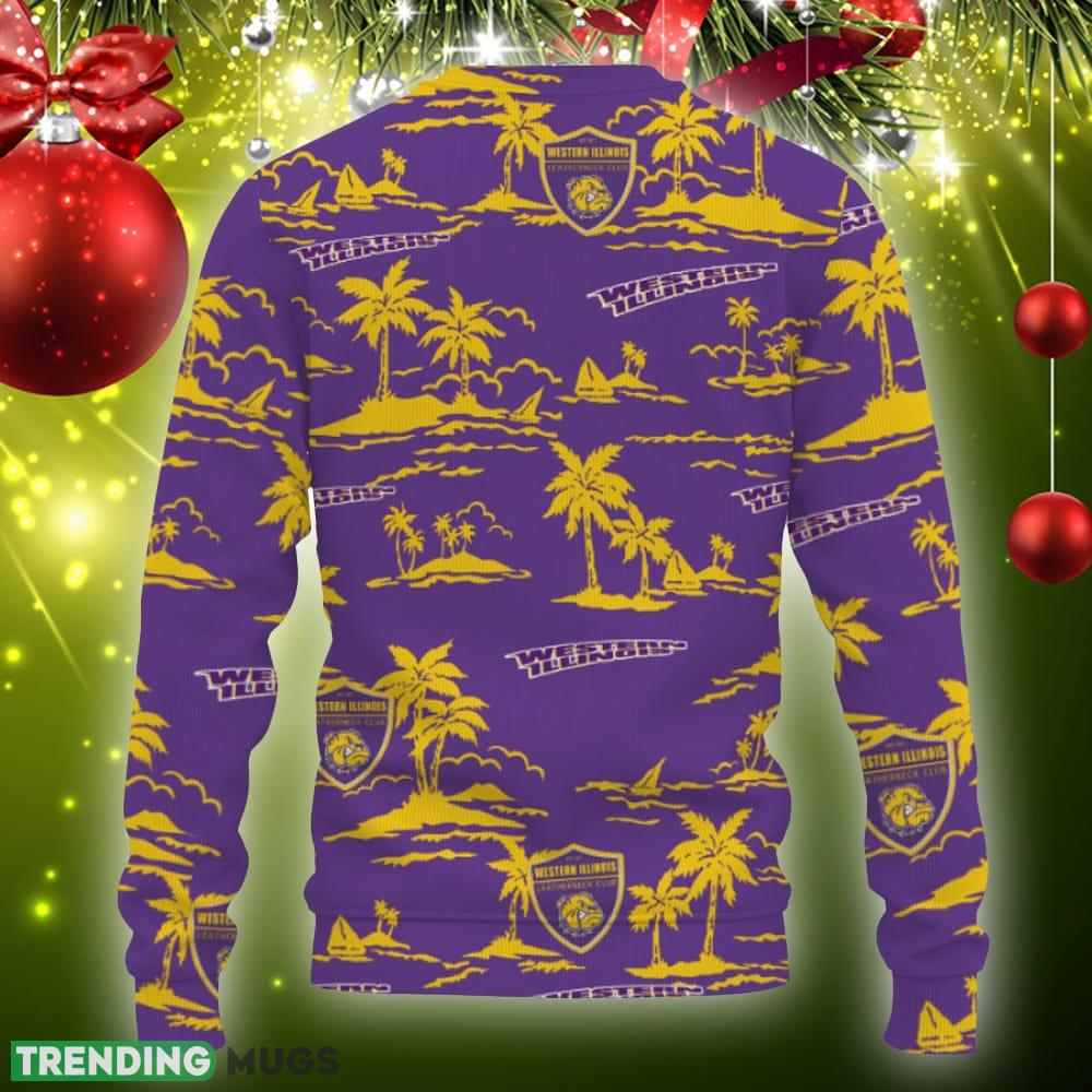 Western Illinois Leathernecks Aloha Hawaii Beach Knitted Xmas 3D Sweater Gift Holidays 3D Sweater Western Illinois Leathernecks Aloha Hawaii Beach Knitted Xmas 3D Sweater Gift Holidays 3D Sweater