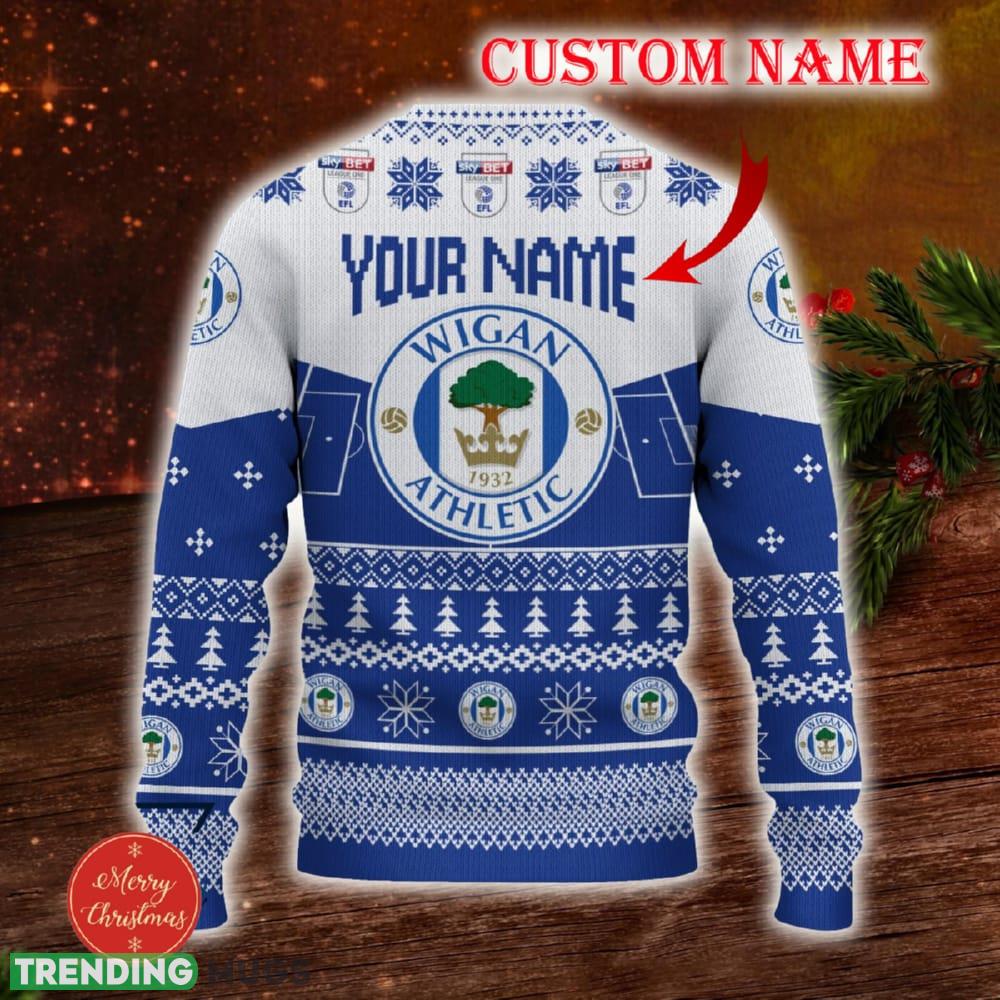 Wigan Athletic Custom Name 3D Sweater Funny Gift For Men And Women Fans Christmas 3D Sweater Wigan Athletic Custom Name 3D Sweater Funny Gift For Men And Women Fans Christmas 3D Sweater