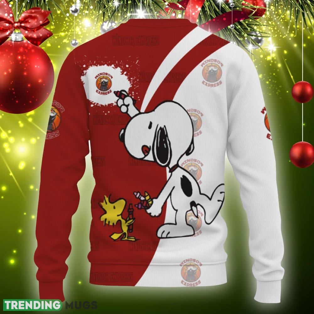 Windsor Express Snoopy Cute Heart American Sports Team Ugly Xmas Sweater AOP Gift Holidays 3D Sweater Windsor Express Snoopy Cute Heart American Sports Team Ugly Xmas Sweater AOP Gift Holidays 3D Sweater