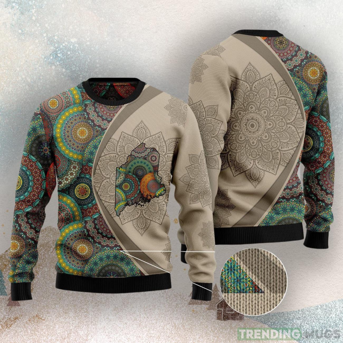 Wisconsin Mandala Ugly Christmas Sweater For Men Women Product Photo 1