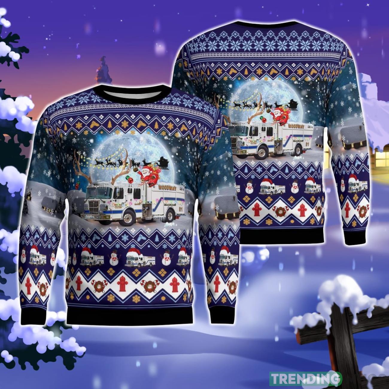 Woodway, Texas, Woodway Public Safety Department E1 Christmas Ugly Sweater Product Photo 1 Woodway, Texas, Woodway Public Safety Department E1 Christmas Ugly Sweater Product Photo 1