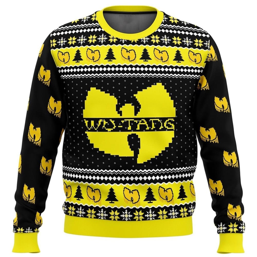 Wu Tang Clan Logo Snowflakes Yellow Black White Wu Tang Clan Logo Sweater Wu Tang Clan Ugly Christmas Sweater - 231123-074408 Wu Tang Clan Logo Snowflakes Yellow Black White Wu Tang Clan Logo Sweater Wu Tang Clan Ugly Christmas Sweater - 231123-074408