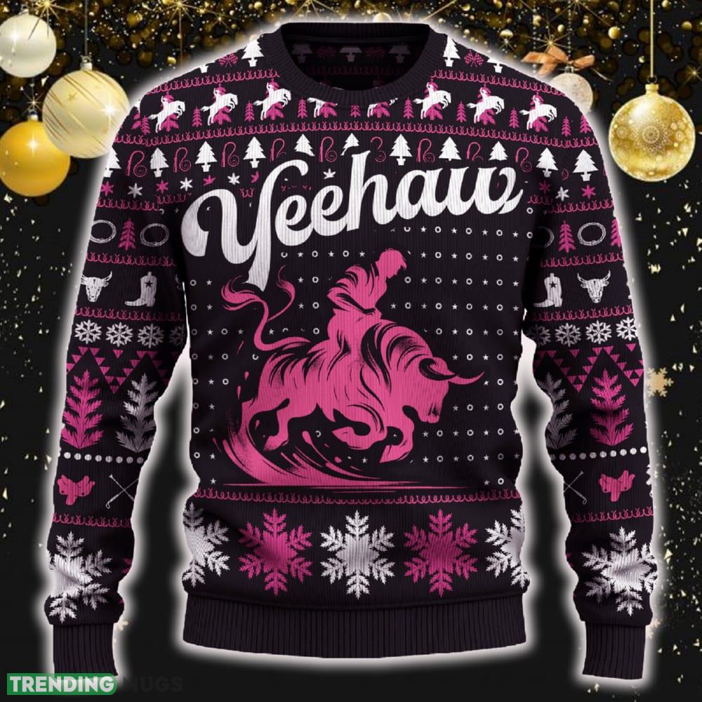 Yeehaw Bull Ringding Rodeo Ugly Christmas Sweater New Pattern Tree Holidays Gift Fans - Yeehaw Bull Ringding Rodeo Sweater_1 Yeehaw Bull Ringding Rodeo Ugly Christmas Sweater New Pattern Tree Holidays Gift Fans - Yeehaw Bull Ringding Rodeo Sweater_1
