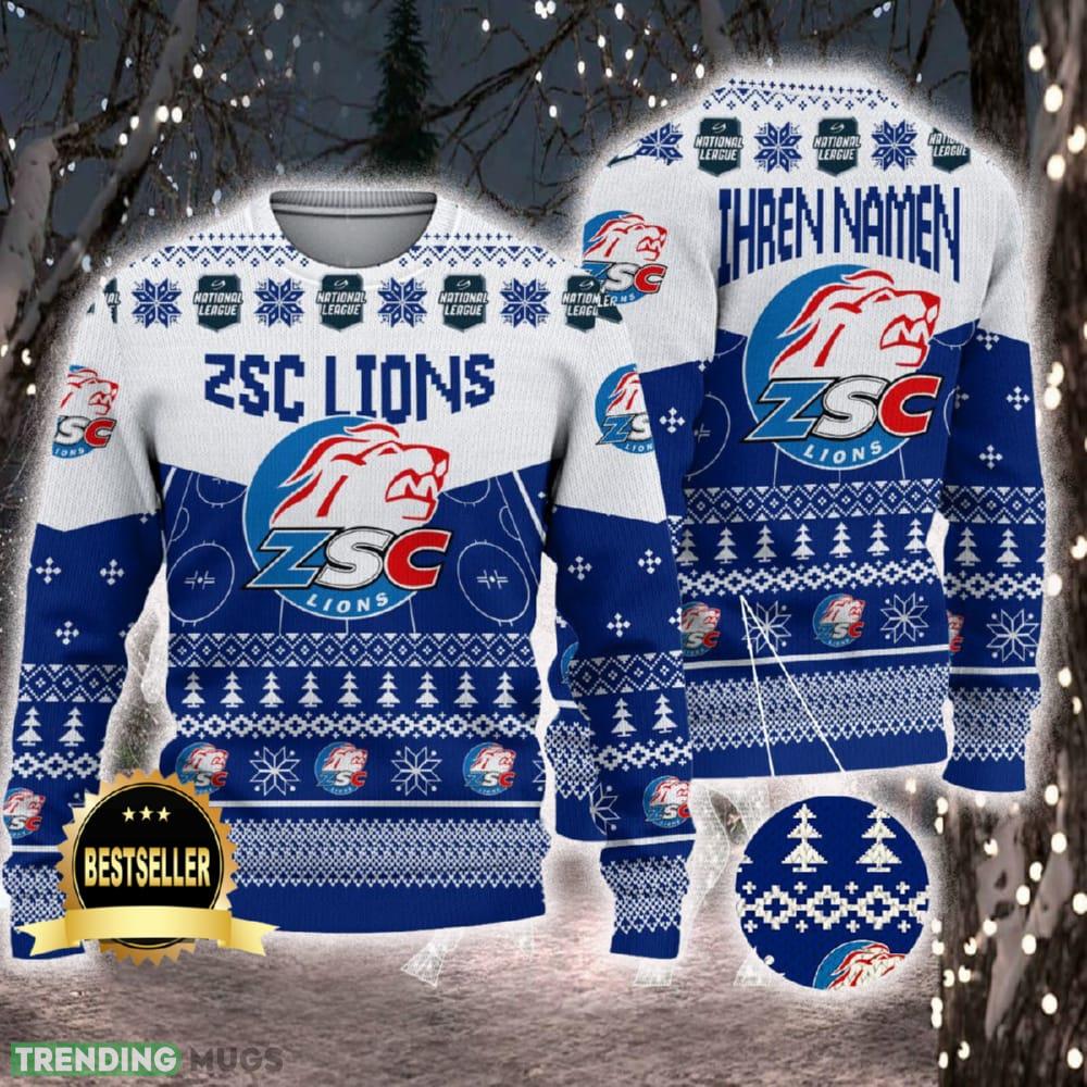 ZSC Lions Ugly Christmas Sweater Logo Custom Name Gift Fans - ZSC Lions Ugly Christmas Sweater Logo Custom Name Gift Fans