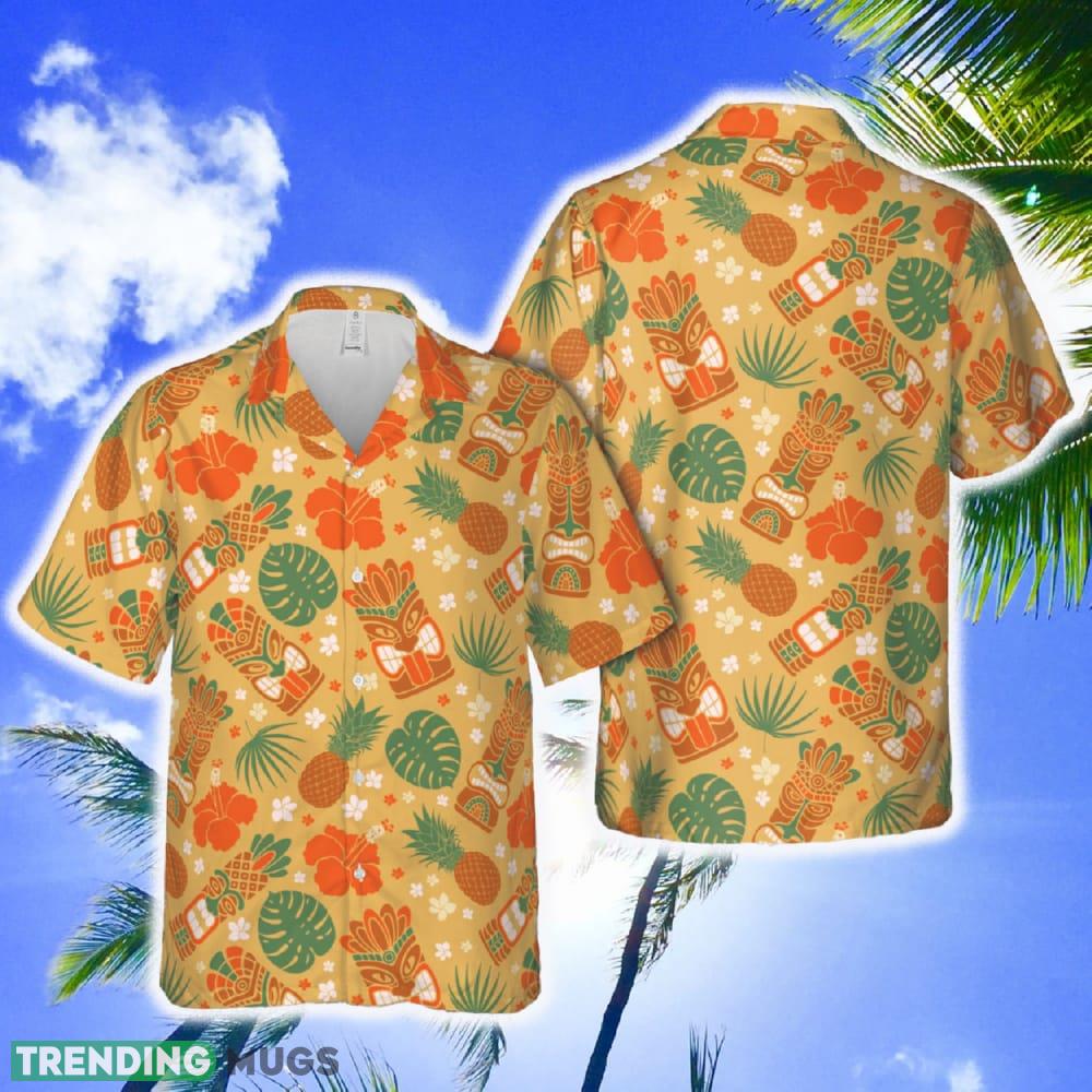 Aloha Seamless Pattern with Tiki Mask Hawaiian Shirt For Men And Women Gift Teams Shirt - Aloha Seamless Pattern with Tiki Mask Hawaiian Shirt For Men And Women Gift Teams Shirt