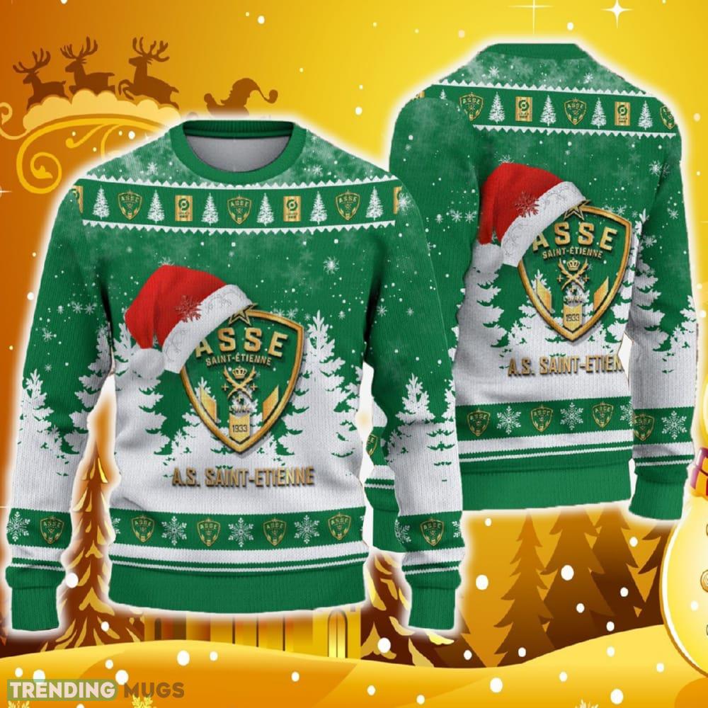 AS Saint-Etienne Ugly Christmas Sweater Santa Hat Logo Tree Gift For Men And Women - AS Saint-Etienne Ugly Christmas Sweater Santa Hat Logo Tree Gift For Men And Women AS Saint-Etienne Ugly Christmas Sweater Santa Hat Logo Tree Gift For Men And Women - AS Saint-Etienne Ugly Christmas Sweater Santa Hat Logo Tree Gift For Men And Women