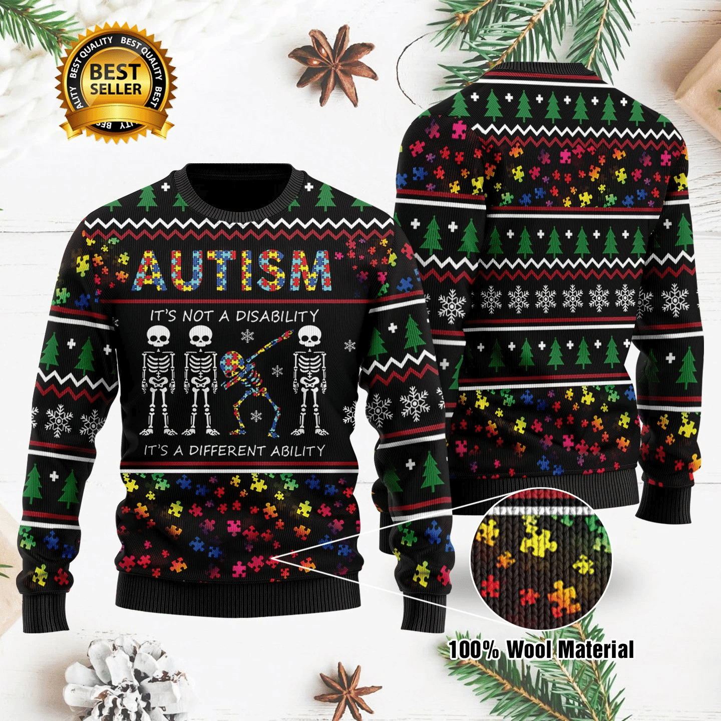 Autism Is Not Disability 3D Printed Ugly Christmas Sweater Perfect Holiday Gift - Autism Is Not Disability 3D Printed Ugly Christmas Sweater Perfect Holiday Gift Autism Is Not Disability 3D Printed Ugly Christmas Sweater Perfect Holiday Gift - Autism Is Not Disability 3D Printed Ugly Christmas Sweater Perfect Holiday Gift