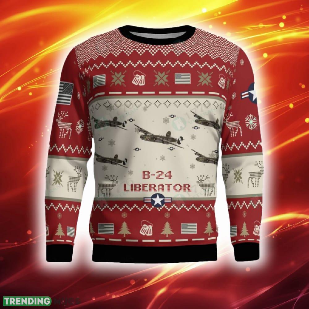 B 24 Liberator B24 Aircraft Ugly Sweater Red Hot Trending 2023 Gift For Veteran Christmas - B 24 Liberator B24 Aircraft Ugly Sweater Red Photo 2 B 24 Liberator B24 Aircraft Ugly Sweater Red Hot Trending 2023 Gift For Veteran Christmas - B 24 Liberator B24 Aircraft Ugly Sweater Red Photo 2