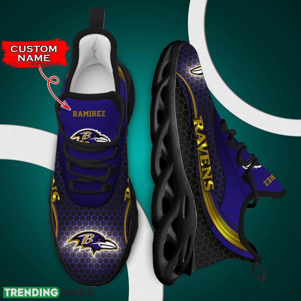 Baltimore Ravens Custom Name Max Soul Shoes Luxury NFL Teams Sports Shoes New For Fans Max Soul Baltimore Ravens Custom Name Max Soul Shoes Luxury NFL Teams Sports Shoes New For Fans Max Soul