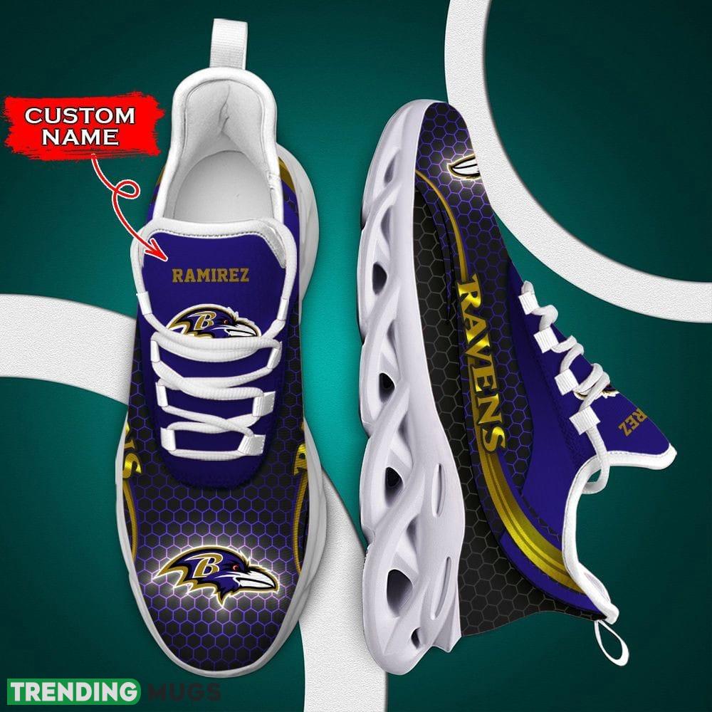 Baltimore Ravens Custom Name Max Soul Shoes Luxury NFL Teams Sports Shoes New For Fans - Baltimore Ravens Max Soul Shoes Luxury NFL_1 Baltimore Ravens Custom Name Max Soul Shoes Luxury NFL Teams Sports Shoes New For Fans - Baltimore Ravens Max Soul Shoes Luxury NFL_1