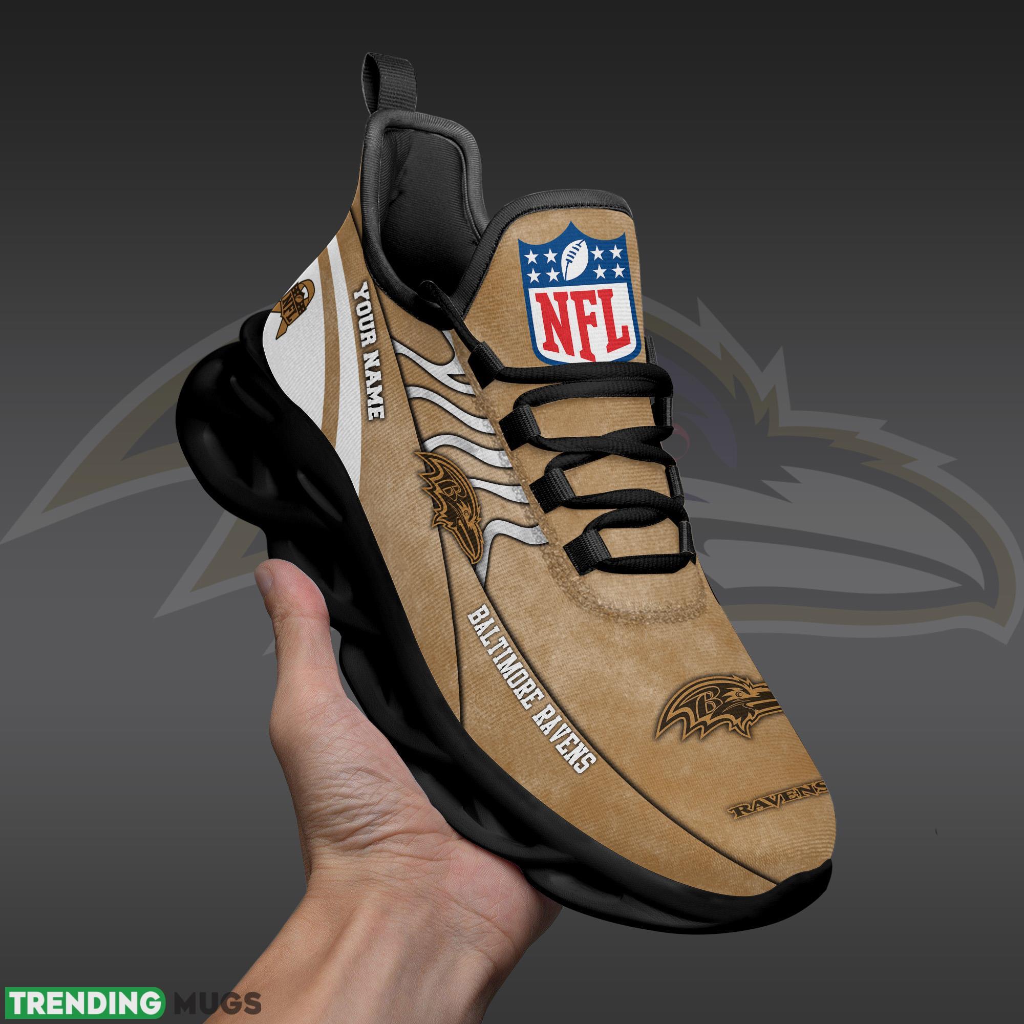 Baltimore Ravens NFL Brown Veterans Max Soul Shoes Custom Number And Name Sneakers Max Soul Baltimore Ravens NFL Brown Veterans Max Soul Shoes Custom Number And Name Sneakers Max Soul