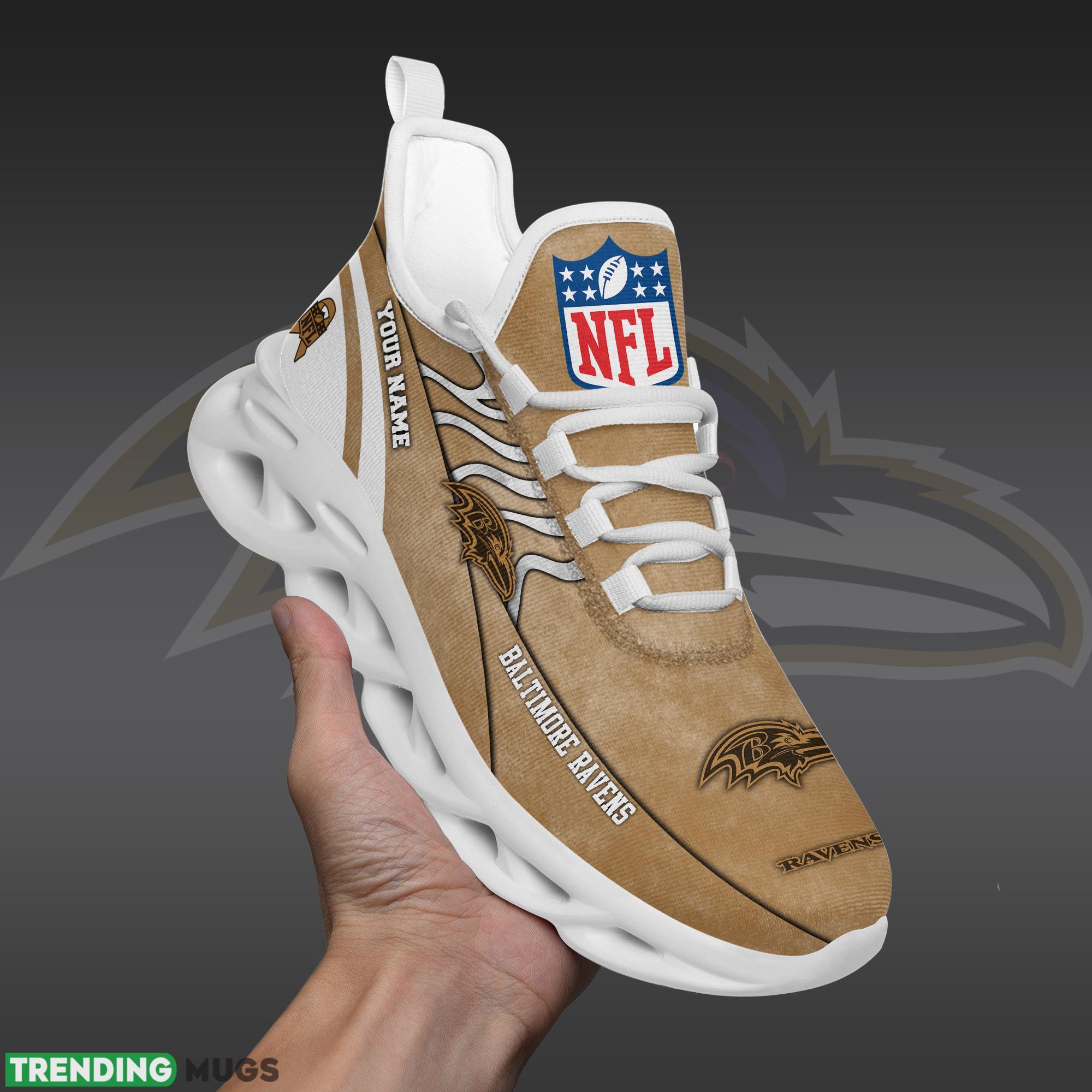 Baltimore Ravens NFL Brown Veterans Max Soul Shoes Custom Number And Name Sneakers Max Soul Baltimore Ravens NFL Brown Veterans Max Soul Shoes Custom Number And Name Sneakers Max Soul
