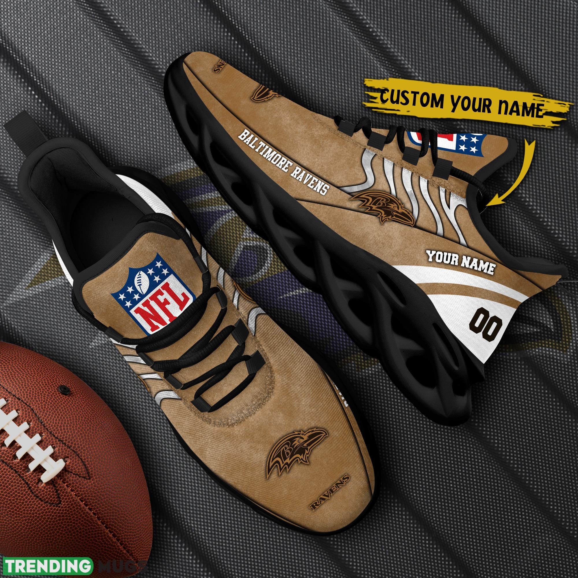 Baltimore Ravens NFL Brown Veterans Max Soul Shoes Custom Number And Name Sneakers - Baltimore Ravens NFL Brown Veterans Chunky Shoes_1 Baltimore Ravens NFL Brown Veterans Max Soul Shoes Custom Number And Name Sneakers - Baltimore Ravens NFL Brown Veterans Chunky Shoes_1