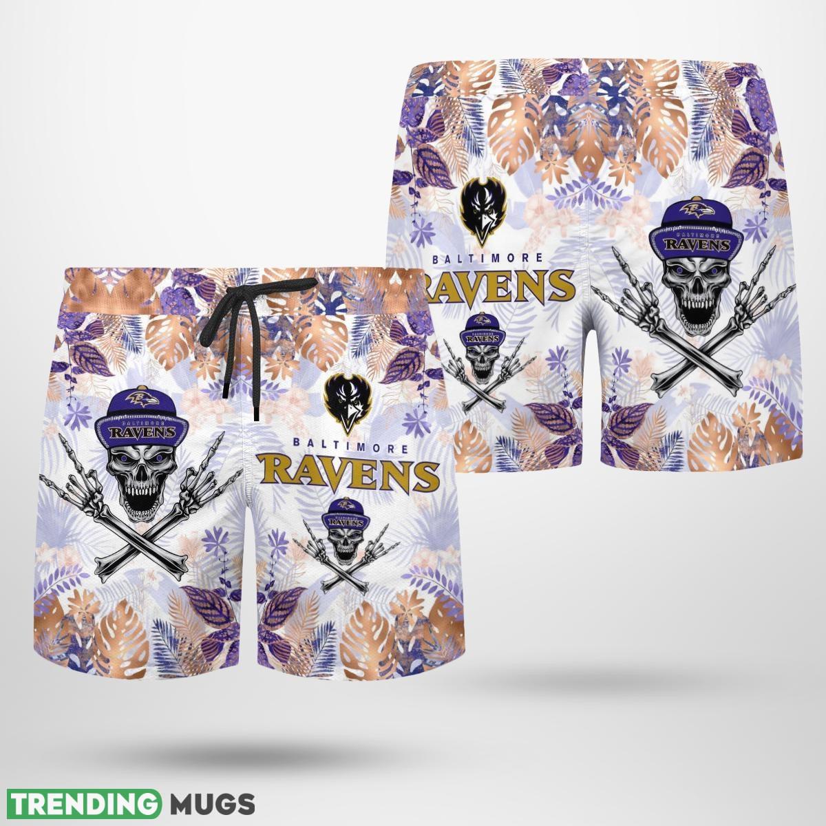 Baltimore Ravens Skull Hawaiian Shirt And Short Combo Gift For Fans Hawaiian & Short Baltimore Ravens Skull Hawaiian Shirt And Short Combo Gift For Fans Hawaiian & Short