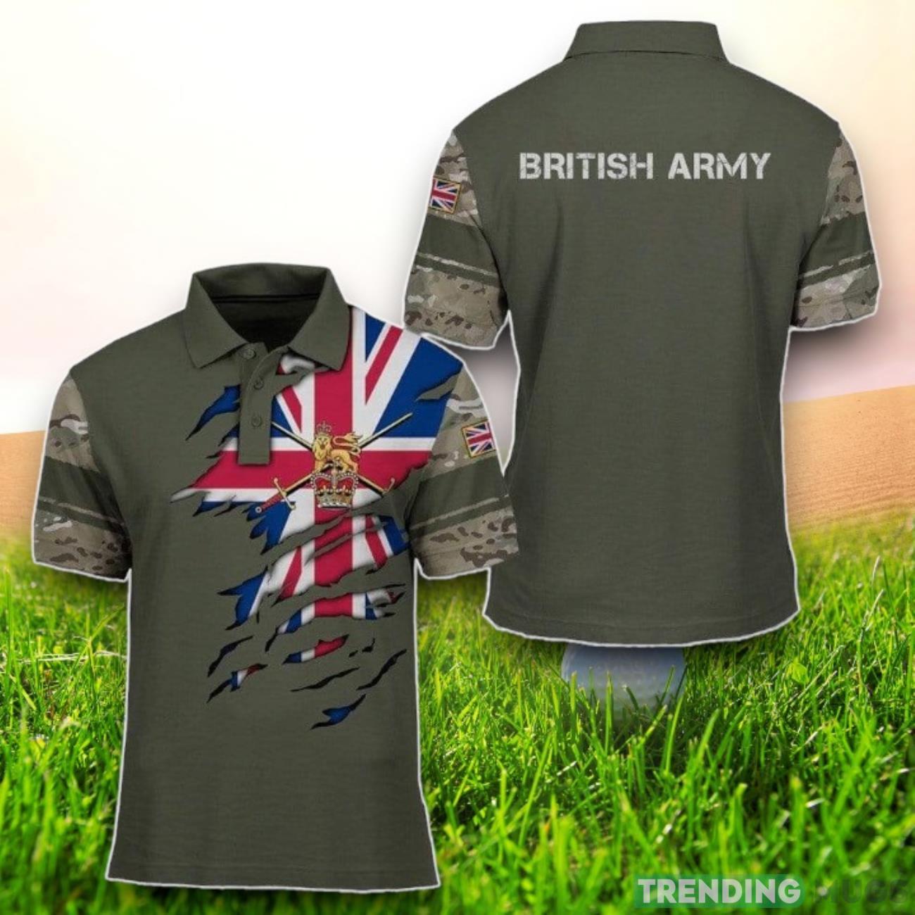 British Army Bristish Flag Olive Camo Polo Shirt Product Photo 1 British Army Bristish Flag Olive Camo Polo Shirt Product Photo 1