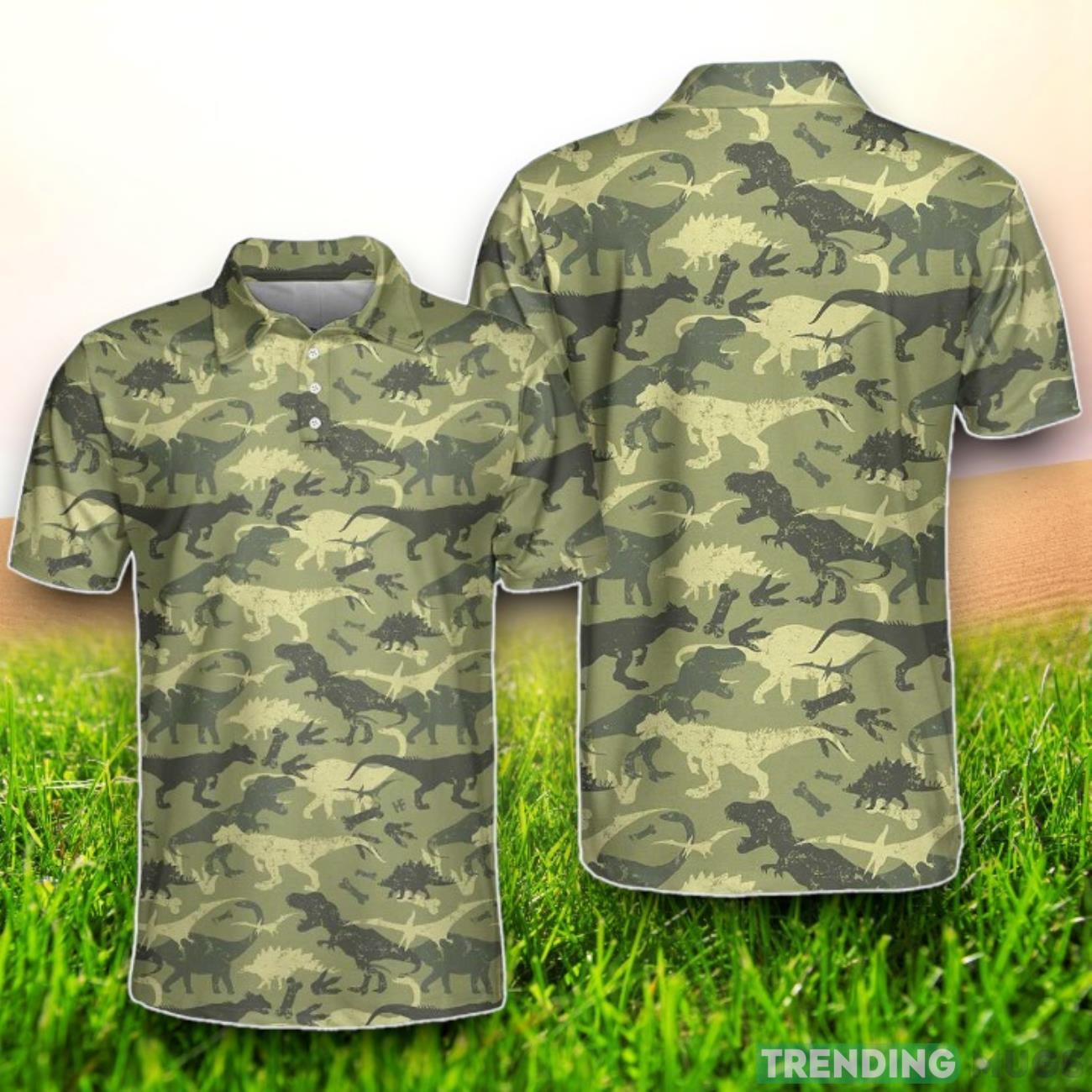 Camouflage Dinosaur Pattern Polo Shirt Product Photo 1 Camouflage Dinosaur Pattern Polo Shirt Product Photo 1