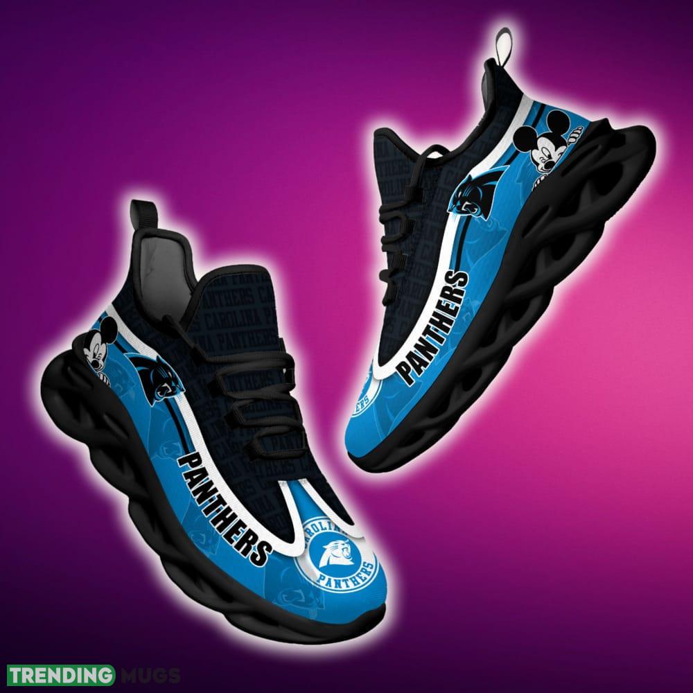 Carolina Panthers Black And White Edgy Sports Sneakers Ideas For Men And Women Gift Max Soul Shoes - Carolina Panthers Black And White Clunky Sneakers For Fans This Season, Custom Sport Shoes_1