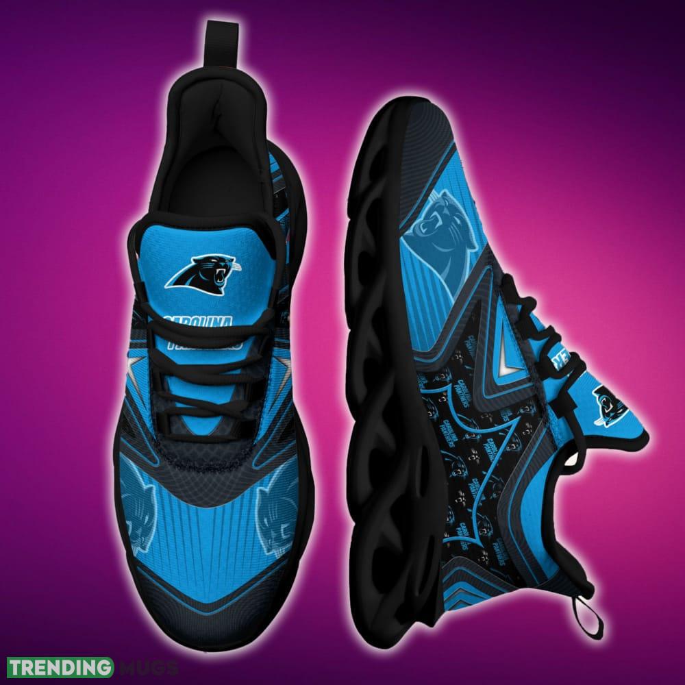 Carolina Panthers Black And White High-quality Sports Sneakers Ideas For Men And Women Gift Max Soul Shoes - Carolina Panthers Black And White Clunky Shoes For Fans This Season_1