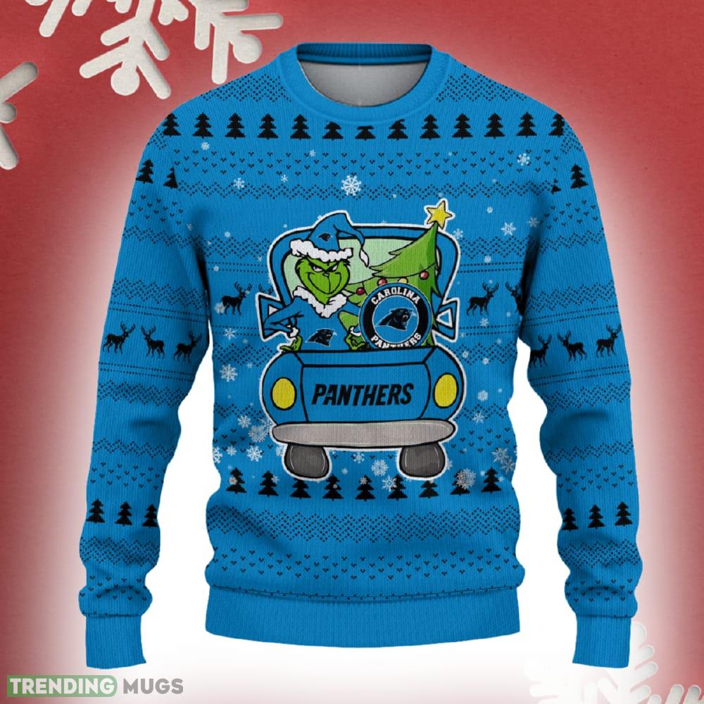 Carolina Panthers Christmas Sweater Grinch Driving Funny Gift Fans - Carolina Panthers Christmas Sweater Grinch Driving Photo 2 Carolina Panthers Christmas Sweater Grinch Driving Funny Gift Fans - Carolina Panthers Christmas Sweater Grinch Driving Photo 2