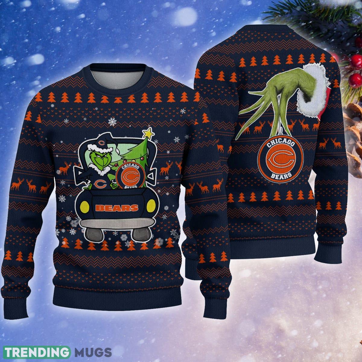 Chicago Bears And Grinch Driving With Pine Trees Ugly Christmas Sweater Gift For Fans - Chicago Bears And Grinch Driving With Pine Trees Ugly Christmas Sweater Gift For Fans Chicago Bears And Grinch Driving With Pine Trees Ugly Christmas Sweater Gift For Fans - Chicago Bears And Grinch Driving With Pine Trees Ugly Christmas Sweater Gift For Fans
