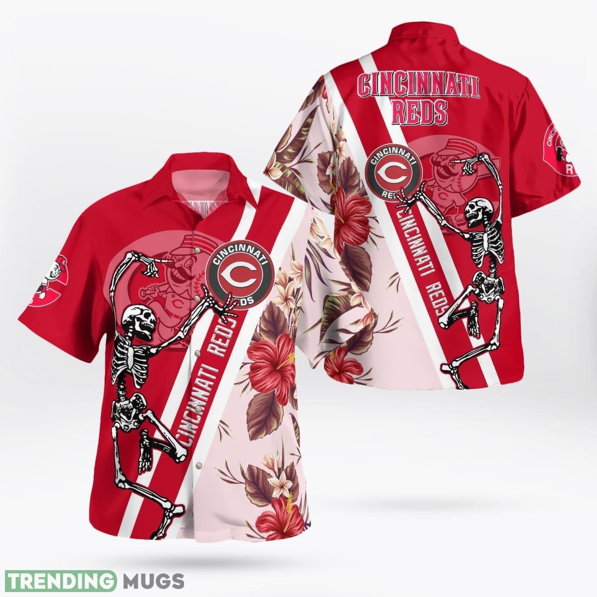 Cincinati Reds Skull Hawaiian Shirt Short AOP Combo Gift For Fans - Cincinati Reds Skull Hawaiian Shirt_1 Cincinati Reds Skull Hawaiian Shirt Short AOP Combo Gift For Fans - Cincinati Reds Skull Hawaiian Shirt_1