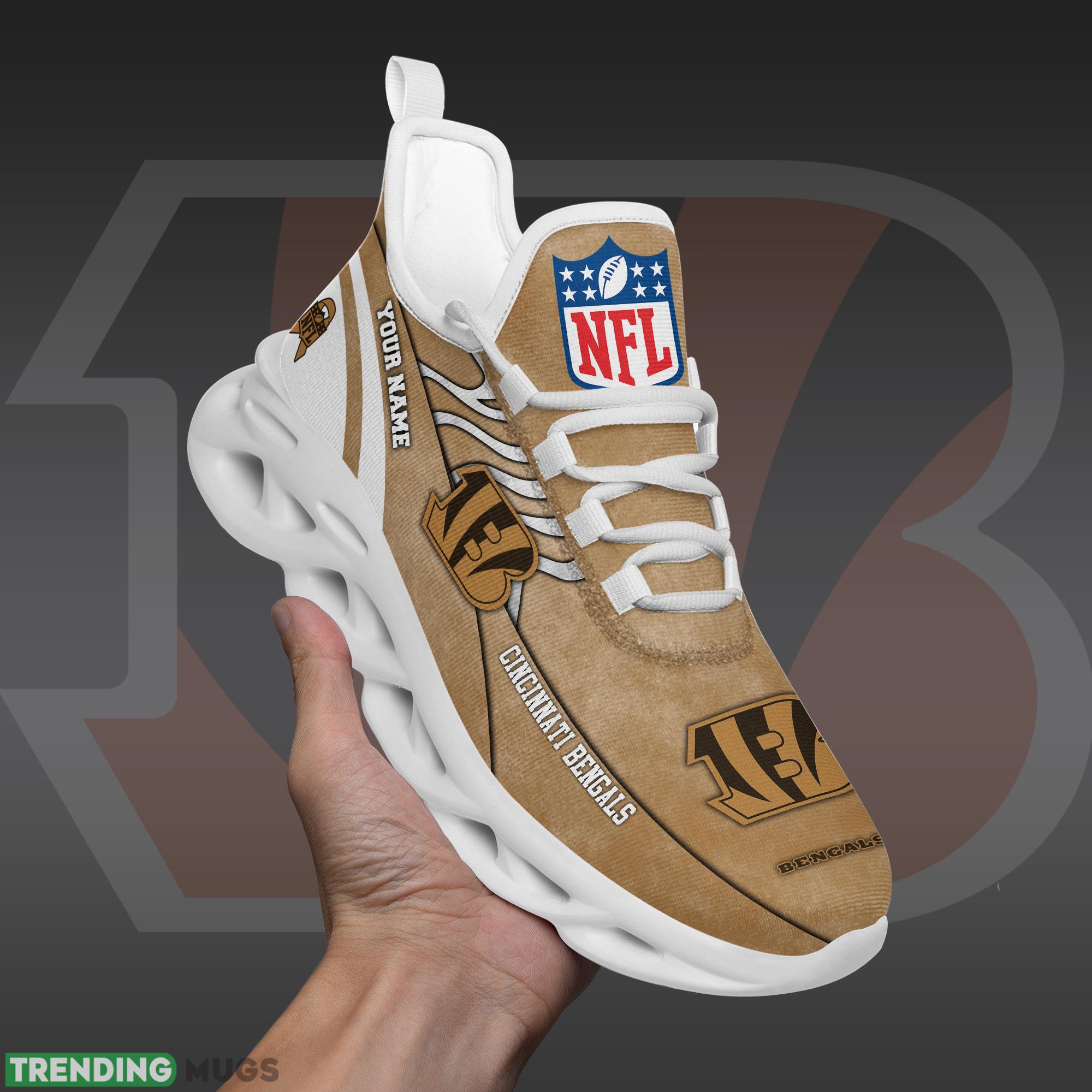 Cincinnati Bengals NFL Brown Veterans Max Soul Shoes Custom Number And Name Sneakers Max Soul Cincinnati Bengals NFL Brown Veterans Max Soul Shoes Custom Number And Name Sneakers Max Soul