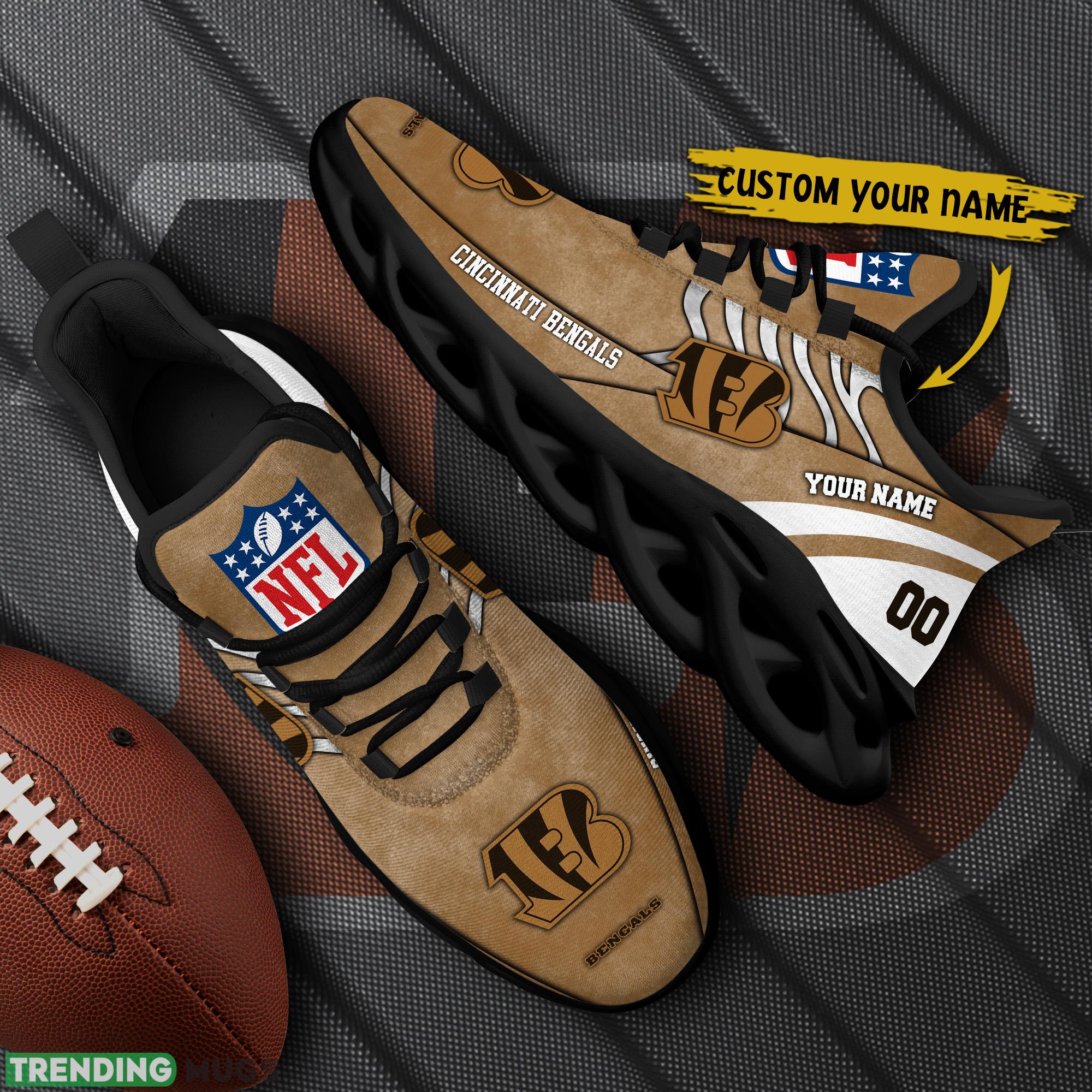 Cincinnati Bengals NFL Brown Veterans Max Soul Shoes Custom Number And Name Sneakers - Cincinnati Bengals NFL Brown Veterans Chunky Shoes_1 Cincinnati Bengals NFL Brown Veterans Max Soul Shoes Custom Number And Name Sneakers - Cincinnati Bengals NFL Brown Veterans Chunky Shoes_1