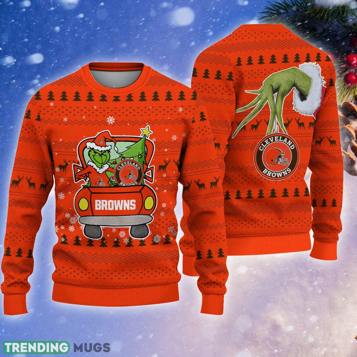 Cleveland Browns And Grinch Driving With Pine Trees Ugly Christmas 3D Sweater Holidays Gift - Cleveland Browns And Grinch Driving With Pine Trees Ugly Christmas 3D Sweater Holidays Gift Cleveland Browns And Grinch Driving With Pine Trees Ugly Christmas 3D Sweater Holidays Gift - Cleveland Browns And Grinch Driving With Pine Trees Ugly Christmas 3D Sweater Holidays Gift