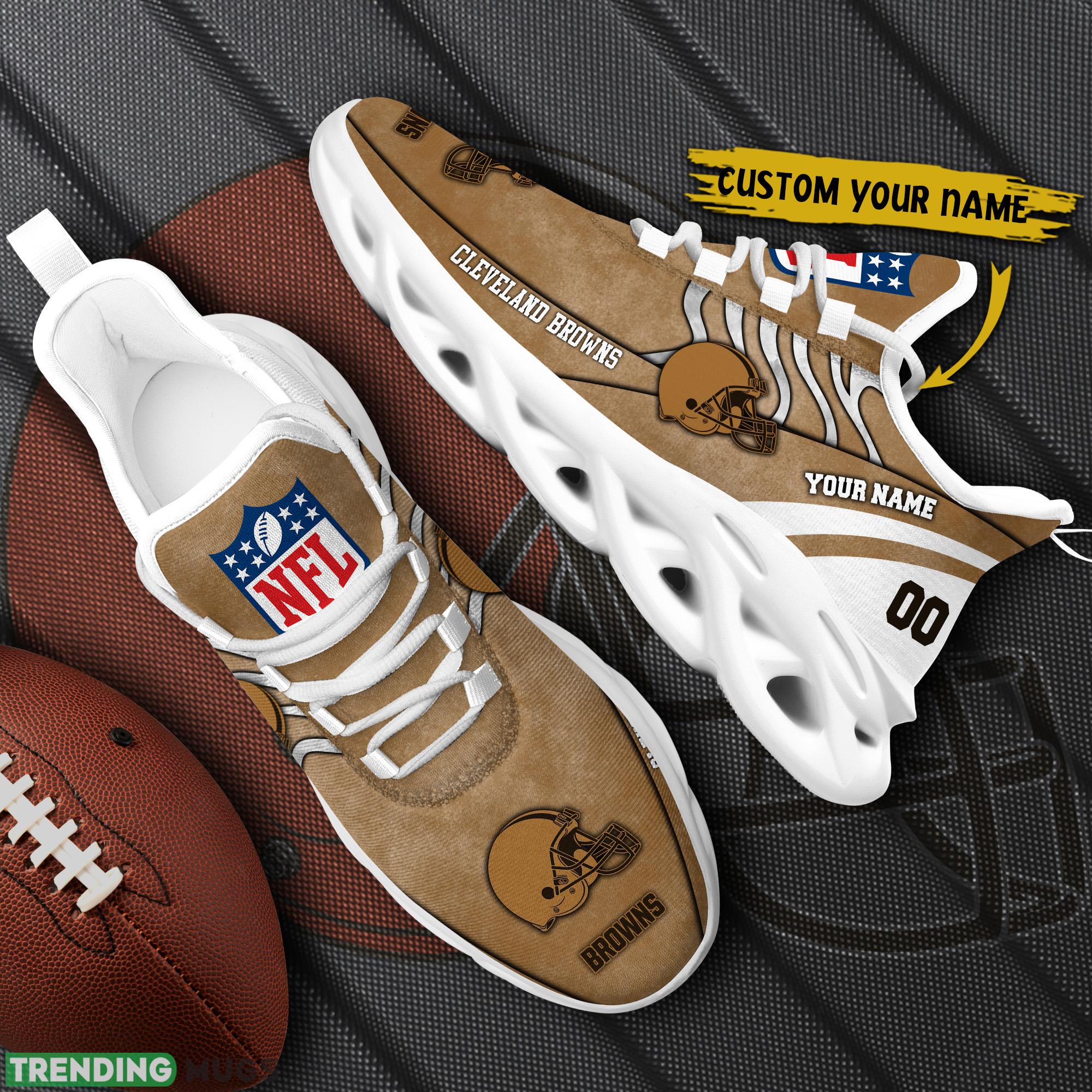 Cleveland Browns NFL Brown Veterans Max Soul Shoes Custom Number & Name Sneakers Max Soul Cleveland Browns NFL Brown Veterans Max Soul Shoes Custom Number & Name Sneakers Max Soul