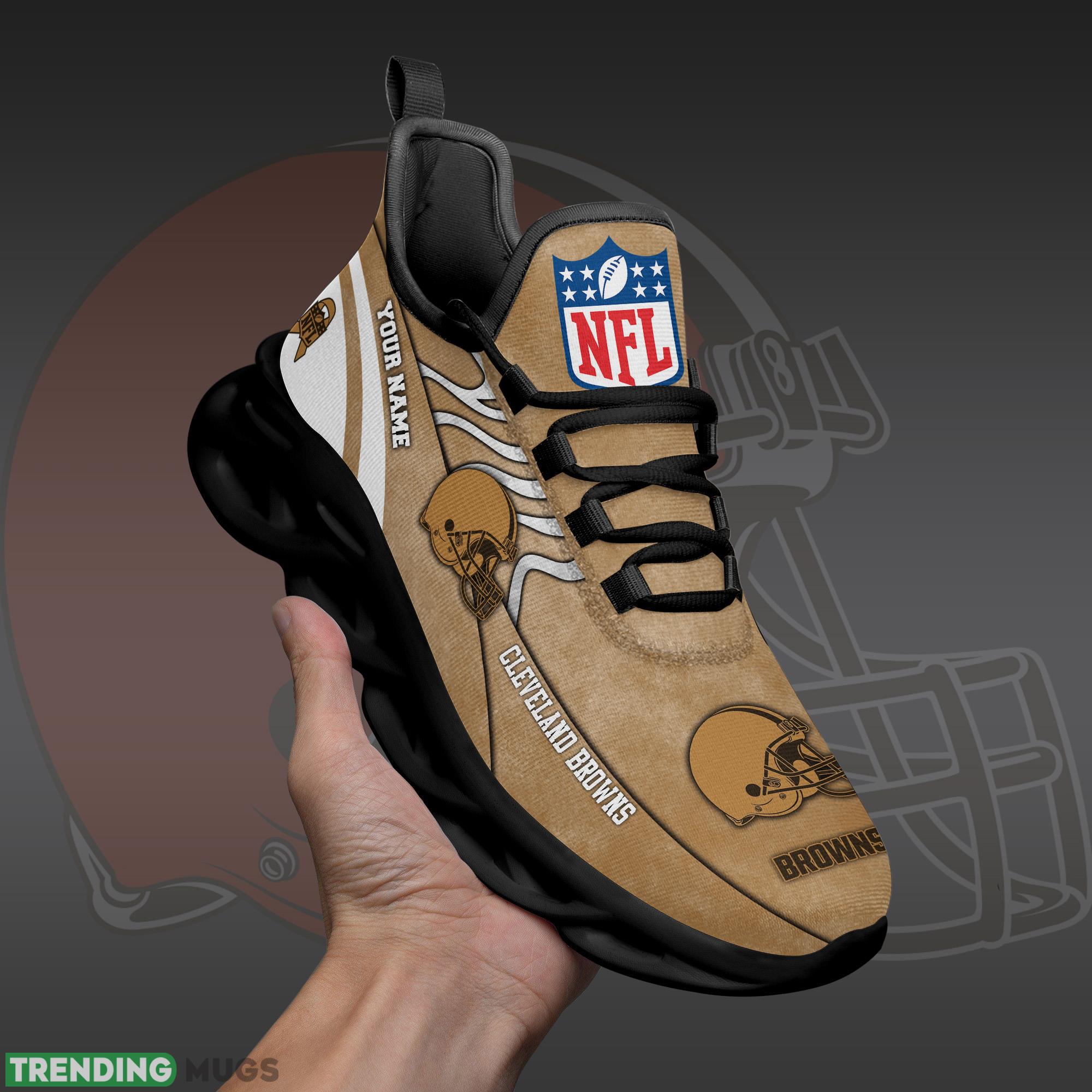 Cleveland Browns NFL Brown Veterans Max Soul Shoes Custom Number & Name Sneakers Max Soul Cleveland Browns NFL Brown Veterans Max Soul Shoes Custom Number & Name Sneakers Max Soul