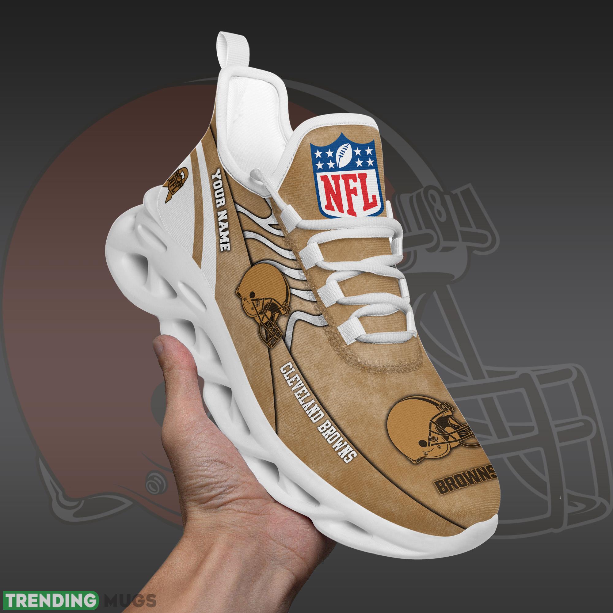 Cleveland Browns NFL Brown Veterans Max Soul Shoes Custom Number & Name Sneakers Max Soul Cleveland Browns NFL Brown Veterans Max Soul Shoes Custom Number & Name Sneakers Max Soul