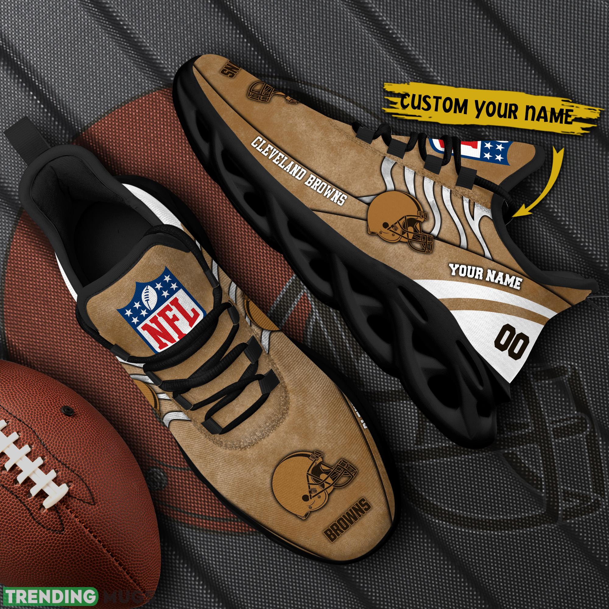 Cleveland Browns NFL Brown Veterans Max Soul Shoes Custom Number & Name Sneakers - Cleveland Browns NFL Brown Veterans Chunky Shoes_1 Cleveland Browns NFL Brown Veterans Max Soul Shoes Custom Number & Name Sneakers - Cleveland Browns NFL Brown Veterans Chunky Shoes_1