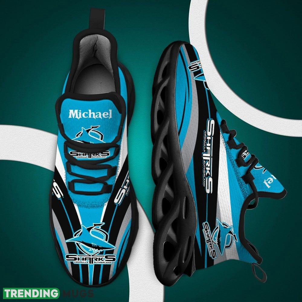 Cronulla Sutherland Sharks Vibrant Best Custom Name Max Soul Shoes Luxury NRL Clunky For Men Women Gift For Fans Max Soul Cronulla Sutherland Sharks Vibrant Best Custom Name Max Soul Shoes Luxury NRL Clunky For Men Women Gift For Fans Max Soul
