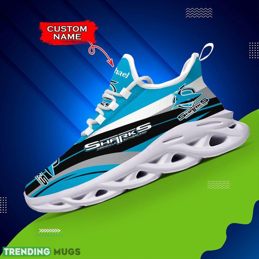 Cronulla Sutherland Sharks Vibrant Best Custom Name Max Soul Shoes Luxury NRL Clunky For Men Women Gift For Fans Max Soul Cronulla Sutherland Sharks Vibrant Best Custom Name Max Soul Shoes Luxury NRL Clunky For Men Women Gift For Fans Max Soul