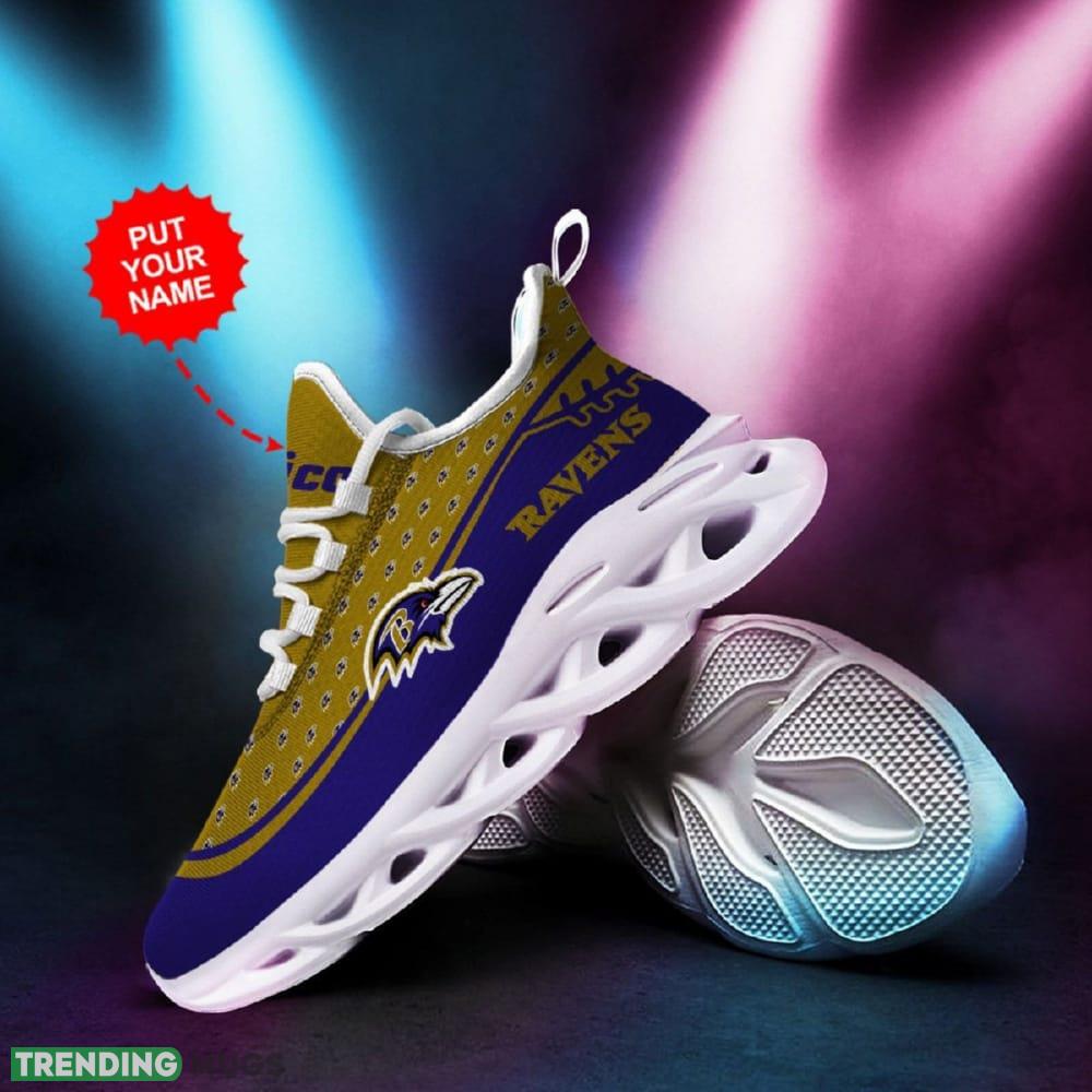 Custom Name Baltimore Ravens Custom Max Soul Sneakers For Men Women Max Soul Custom Name Baltimore Ravens Custom Max Soul Sneakers For Men Women Max Soul