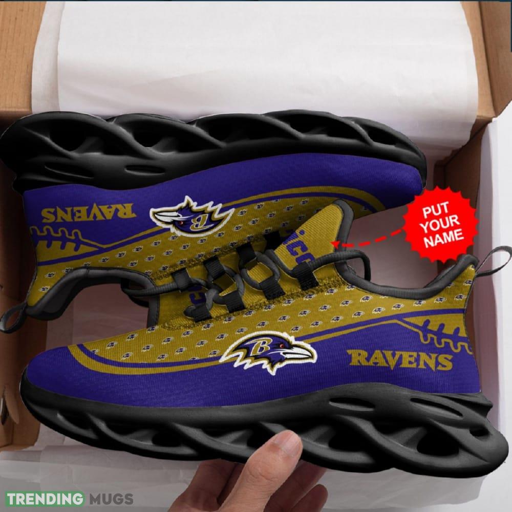 Custom Name Baltimore Ravens Custom Max Soul Sneakers For Men Women Max Soul Custom Name Baltimore Ravens Custom Max Soul Sneakers For Men Women Max Soul