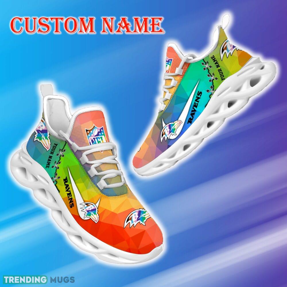 Custom Name Baltimore Ravens NFL Max Soul Shoes Icon Gift Fans Running Sneakers New Shoes Max Soul Custom Name Baltimore Ravens NFL Max Soul Shoes Icon Gift Fans Running Sneakers New Shoes Max Soul