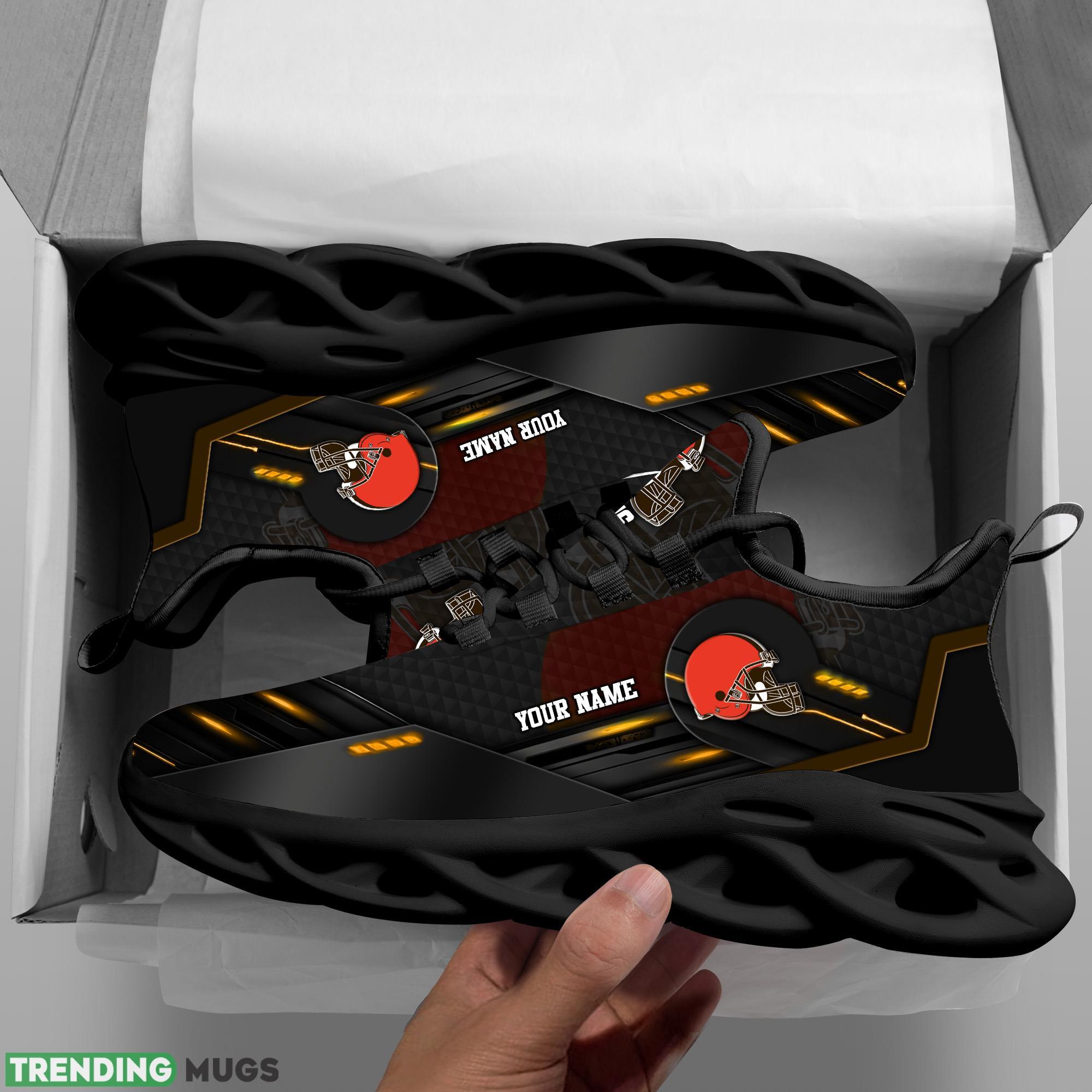 Custom Name Cleveland Browns NFL Sport Black Max Soul Shoes Chic Gift Fans Running Sneakers New Shoes Max Soul Custom Name Cleveland Browns NFL Sport Black Max Soul Shoes Chic Gift Fans Running Sneakers New Shoes Max Soul
