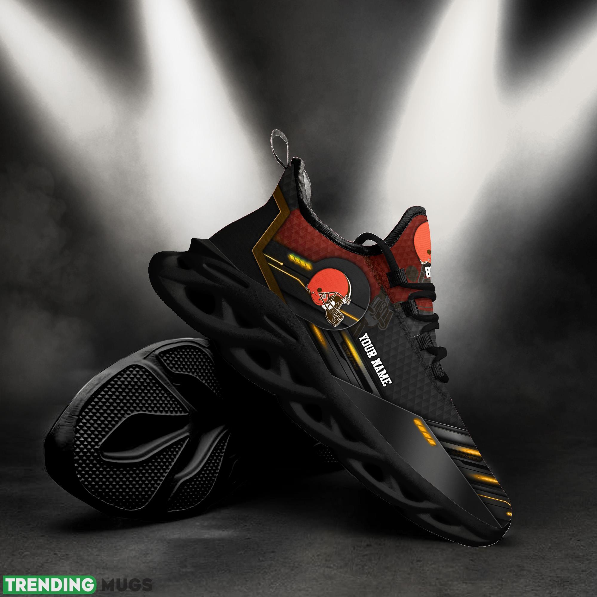 Custom Name Cleveland Browns NFL Sport Black Max Soul Shoes Chic Gift Fans Running Sneakers New Shoes Max Soul Custom Name Cleveland Browns NFL Sport Black Max Soul Shoes Chic Gift Fans Running Sneakers New Shoes Max Soul
