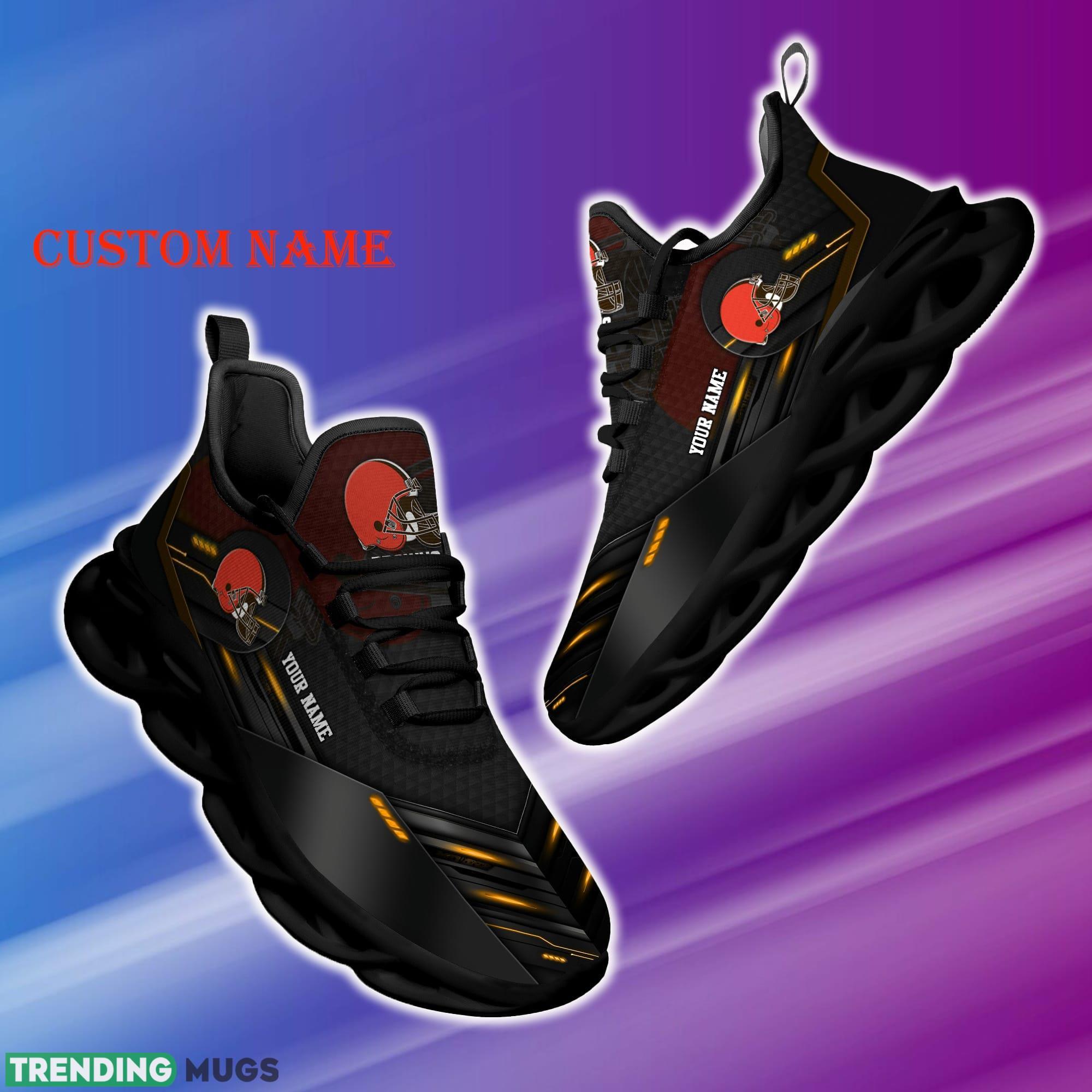 Custom Name Cleveland Browns NFL Sport Black Max Soul Shoes Chic Gift Fans Running Sneakers New Shoes Max Soul Custom Name Cleveland Browns NFL Sport Black Max Soul Shoes Chic Gift Fans Running Sneakers New Shoes Max Soul