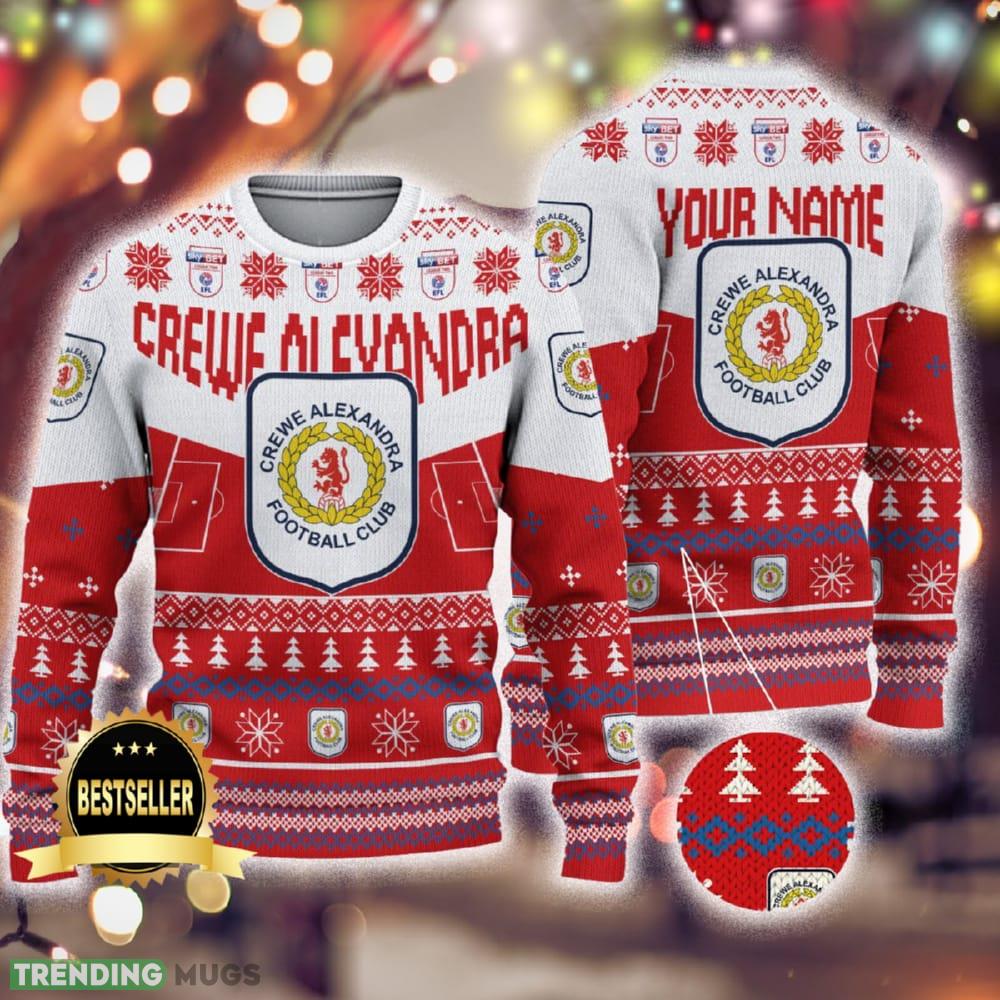 Custom Name Crewe Alexandra Ugly Christmas Sweater New Logo Gift For Men And Women Fans - Custom Name Crewe Alexandra Ugly Christmas Sweater New Logo Gift For Men And Women Fans Custom Name Crewe Alexandra Ugly Christmas Sweater New Logo Gift For Men And Women Fans - Custom Name Crewe Alexandra Ugly Christmas Sweater New Logo Gift For Men And Women Fans
