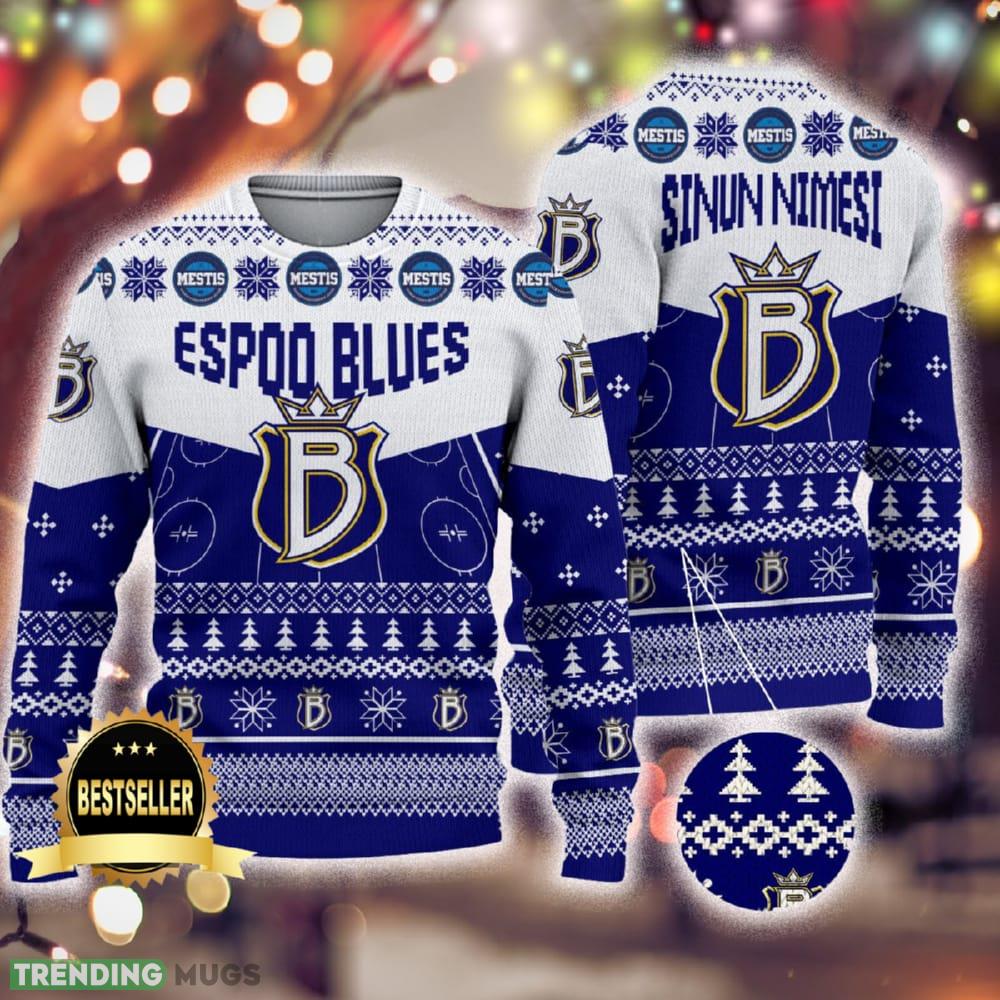 Custom Name Espoo Blues Ugly Christmas Sweater New Logo Gift For Men And Women Fans - Custom Name Espoo Blues Ugly Christmas Sweater New Logo Gift For Men And Women Fans Custom Name Espoo Blues Ugly Christmas Sweater New Logo Gift For Men And Women Fans - Custom Name Espoo Blues Ugly Christmas Sweater New Logo Gift For Men And Women Fans