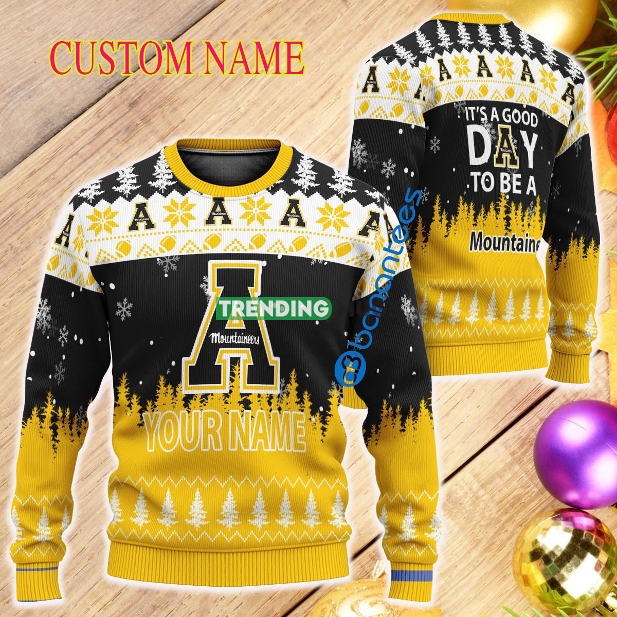 Custom Name It A Good Day To Be A Appalachian State Mountaineers Ugly Christmas 3D Sweater - Custom Name It A Good Day To Be A Appalachian State Mountaineers Ugly Christmas 3D Sweater Custom Name It A Good Day To Be A Appalachian State Mountaineers Ugly Christmas 3D Sweater - Custom Name It A Good Day To Be A Appalachian State Mountaineers Ugly Christmas 3D Sweater