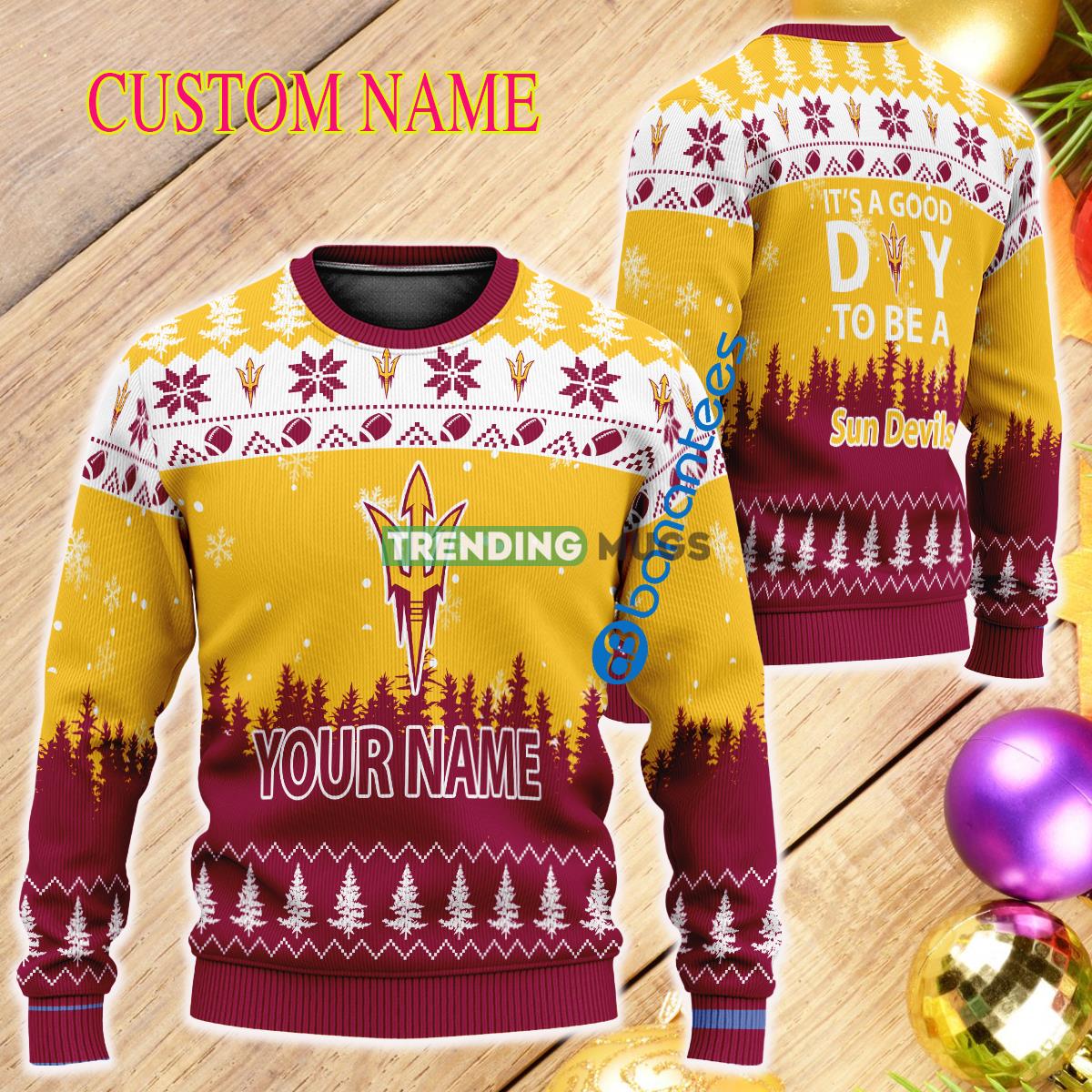 Custom Name It A Good Day To Be A Arizona State Sun Devils Ugly Christmas Sweater - Custom Name It A Good Day To Be A Arizona State Sun Devils Ugly Christmas Sweater Custom Name It A Good Day To Be A Arizona State Sun Devils Ugly Christmas Sweater - Custom Name It A Good Day To Be A Arizona State Sun Devils Ugly Christmas Sweater