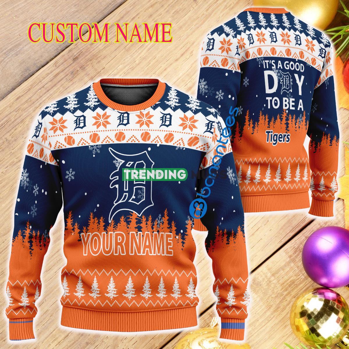 Custom Name It A Good Day To Be A Detroit Tigers Ugly Christmas 3D Sweater - Custom Name It A Good Day To Be A Detroit Tigers Ugly Christmas 3D Sweater Custom Name It A Good Day To Be A Detroit Tigers Ugly Christmas 3D Sweater - Custom Name It A Good Day To Be A Detroit Tigers Ugly Christmas 3D Sweater